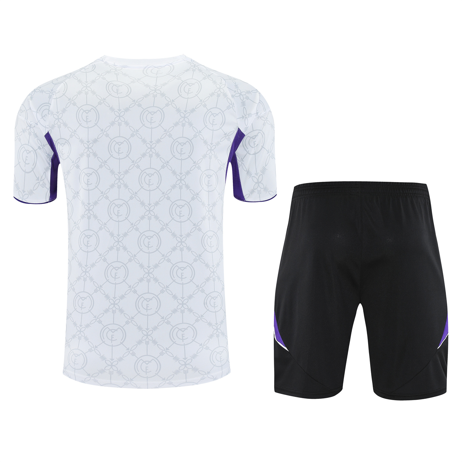 TKH-turbokithub-Real Madrid 25-26 Short-Sleeve Training Set - Blue Edge White Top & Black Shorts