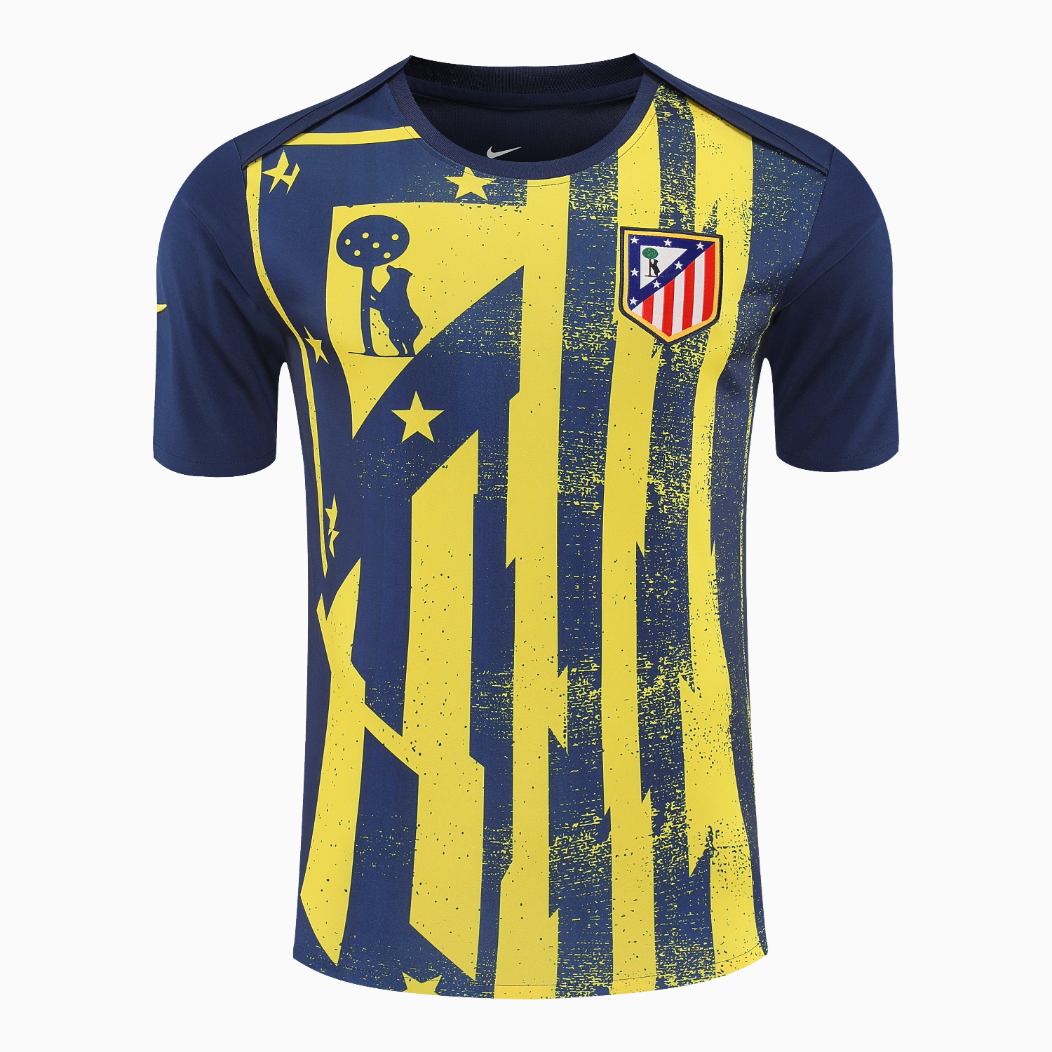 TKH-turbokithub-Atletico Madrid Short-Sleeve Training Set - Blue Yellow Top & Blue Shorts