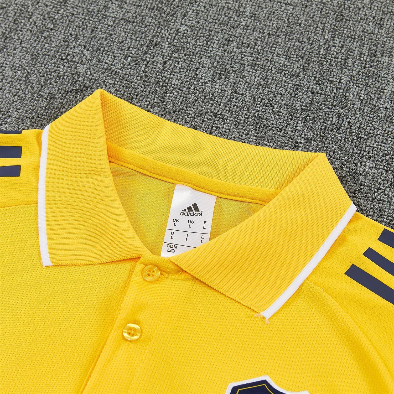TKH-turbokithub-Boca Juniors 25-26 POLO Short-Sleeve Training Set - Yellow Top and Dark Blue Pants