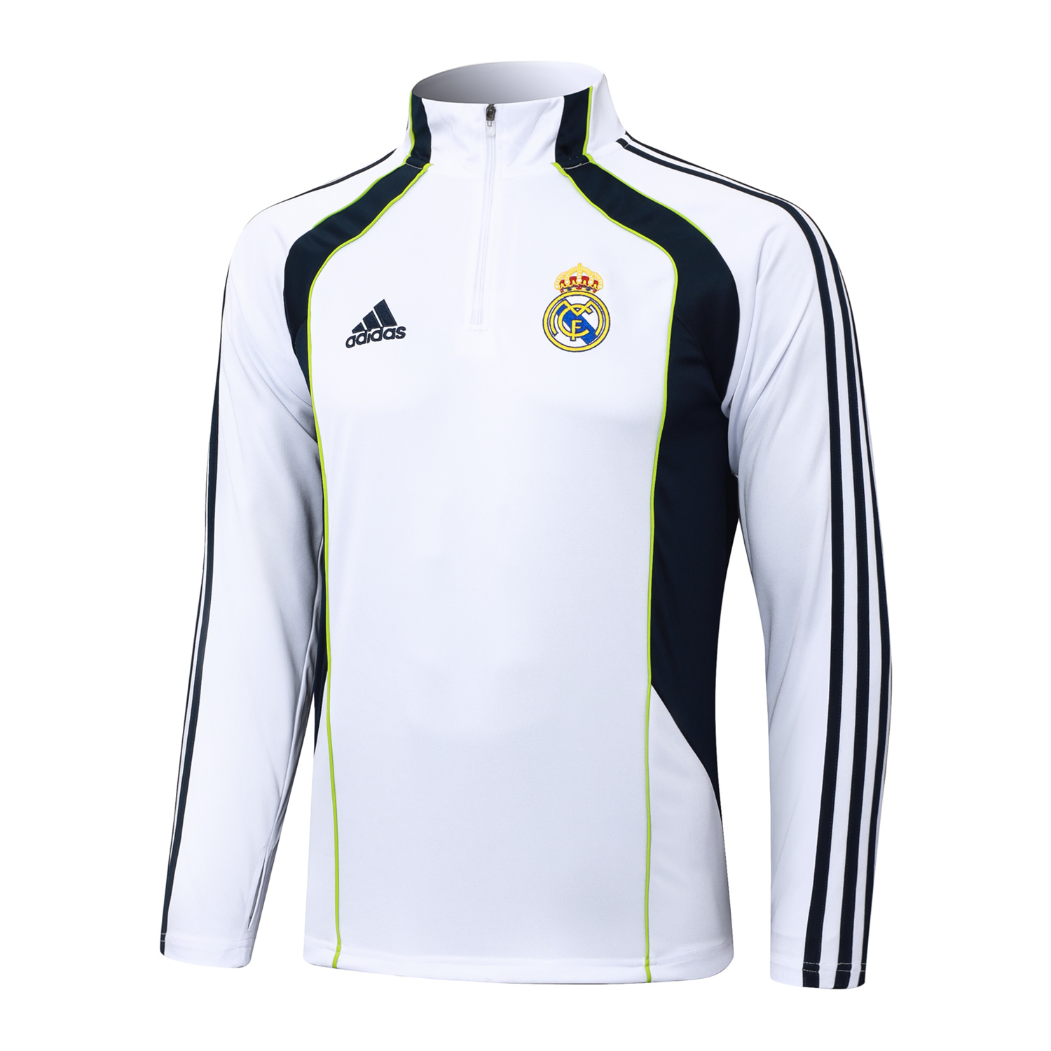 TKH-turbokithub-Real Madrid 25-26 Long Sleeve Training Set - White Urban Purist Style and Deep Blue Pants