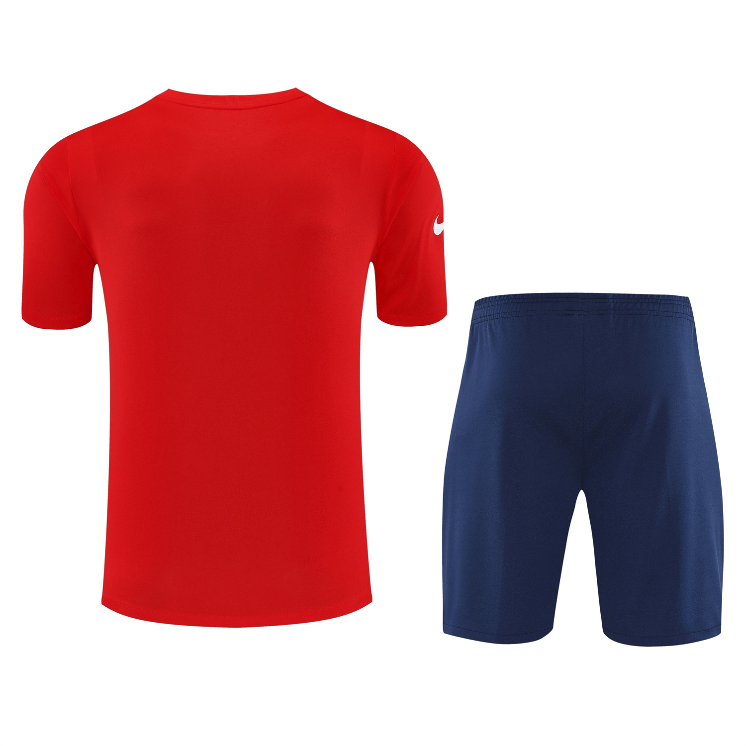 TKH-turbokithub-Atletico Madrid Short-Sleeve Training Set - Red White Top & Blue Shorts
