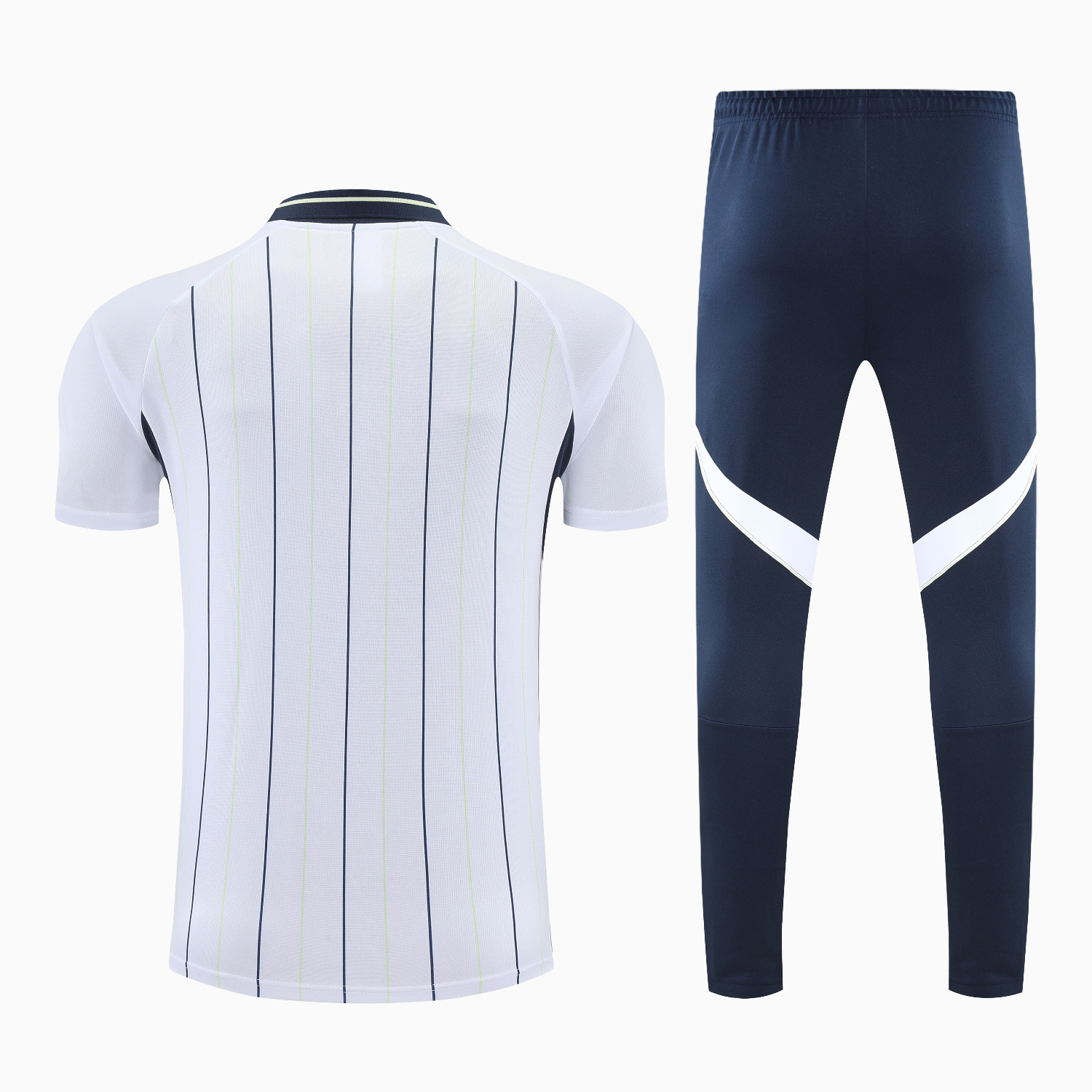 TKH-turbokithub-Real Madrid 25-26 POLO Short-Sleeve Training Set - Black Line White Top and Black Pants