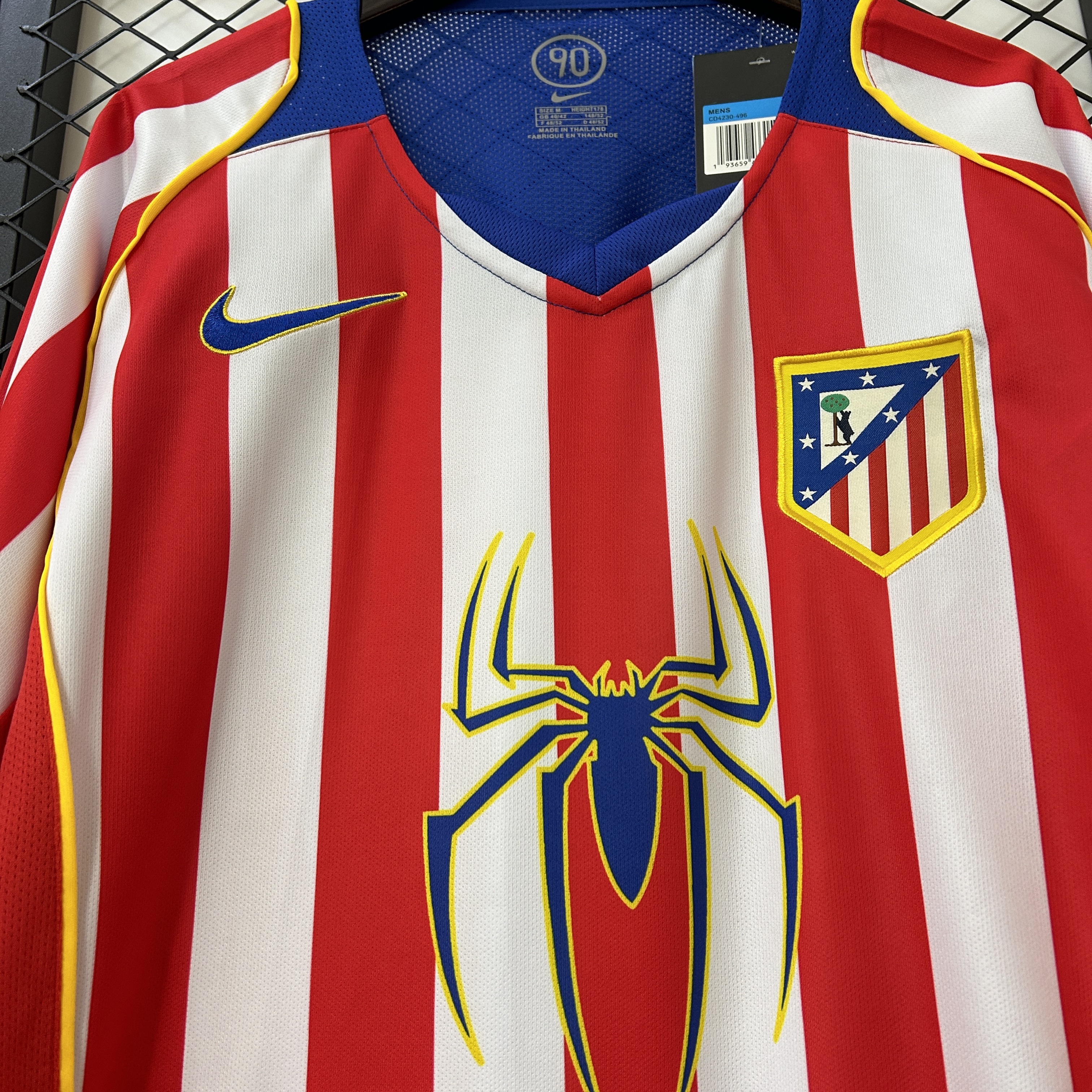 TKH-turbokithub-Retro Atletico Madrid 2004-05 Home Long Sleeves Jersey - S.p.i.d.e.r M.a.n