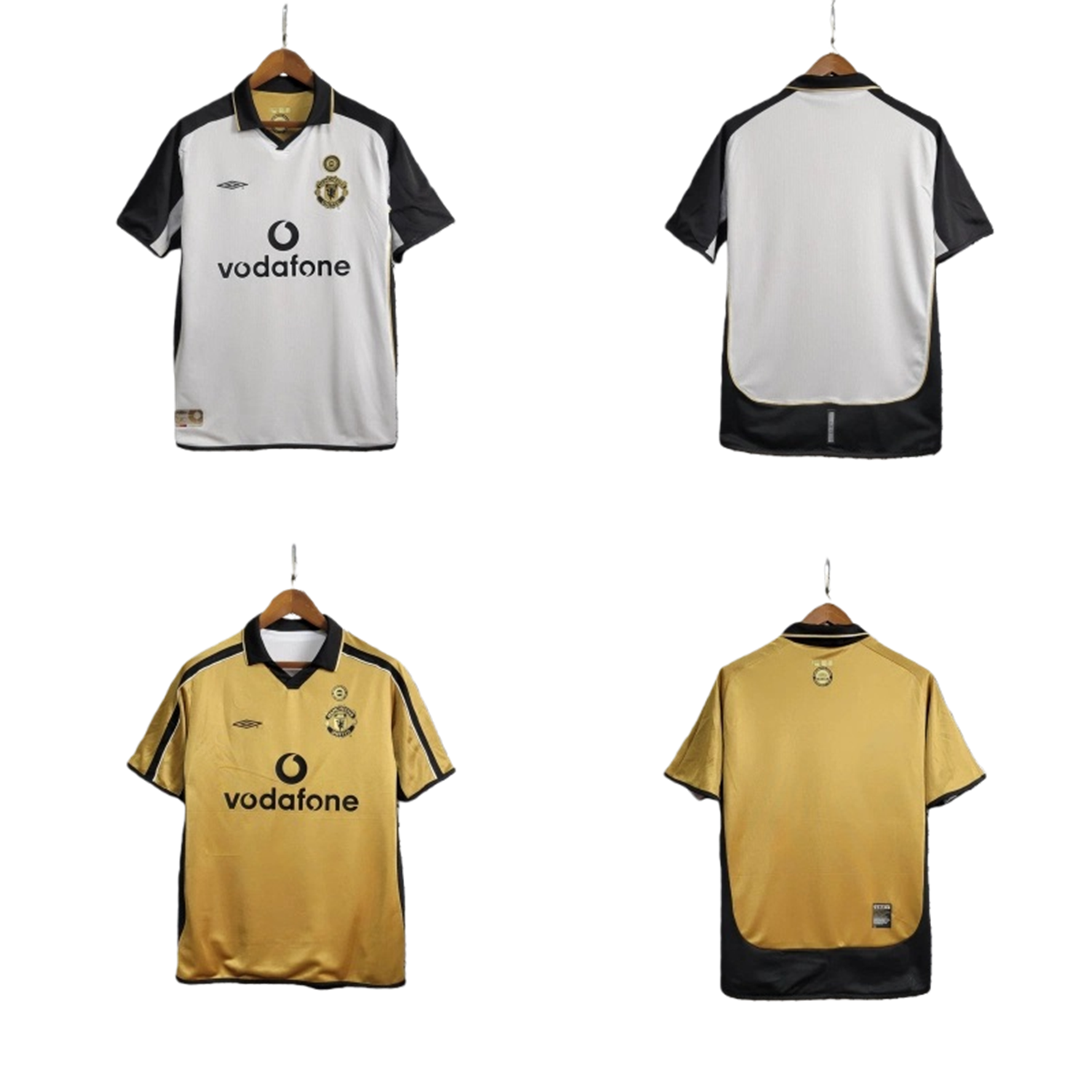 TKH-turbokithub-Retro Manchester United 01-02 100th Anniversary Special Edition Jersey - White & Gold