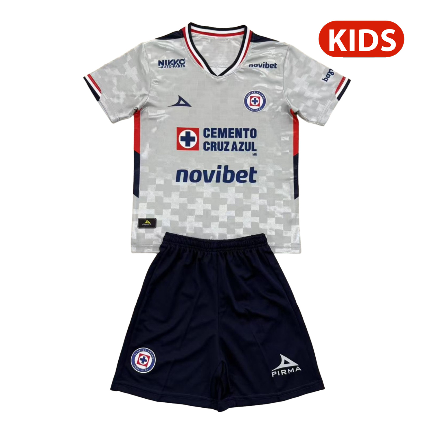TKH-turbokithub-Cruz Azul 25-26 Away Grey Kids Kit