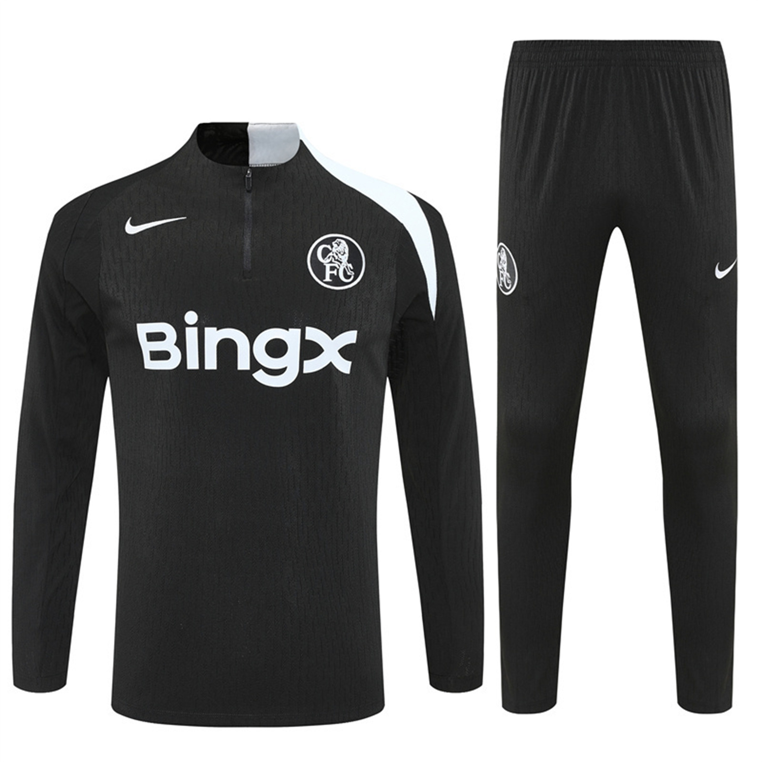 TKH-turbokithub-C.H.E.L.S.E.A 25-26 Kids Long Sleeve Training Set - Player Version - Black Top and Black Pants