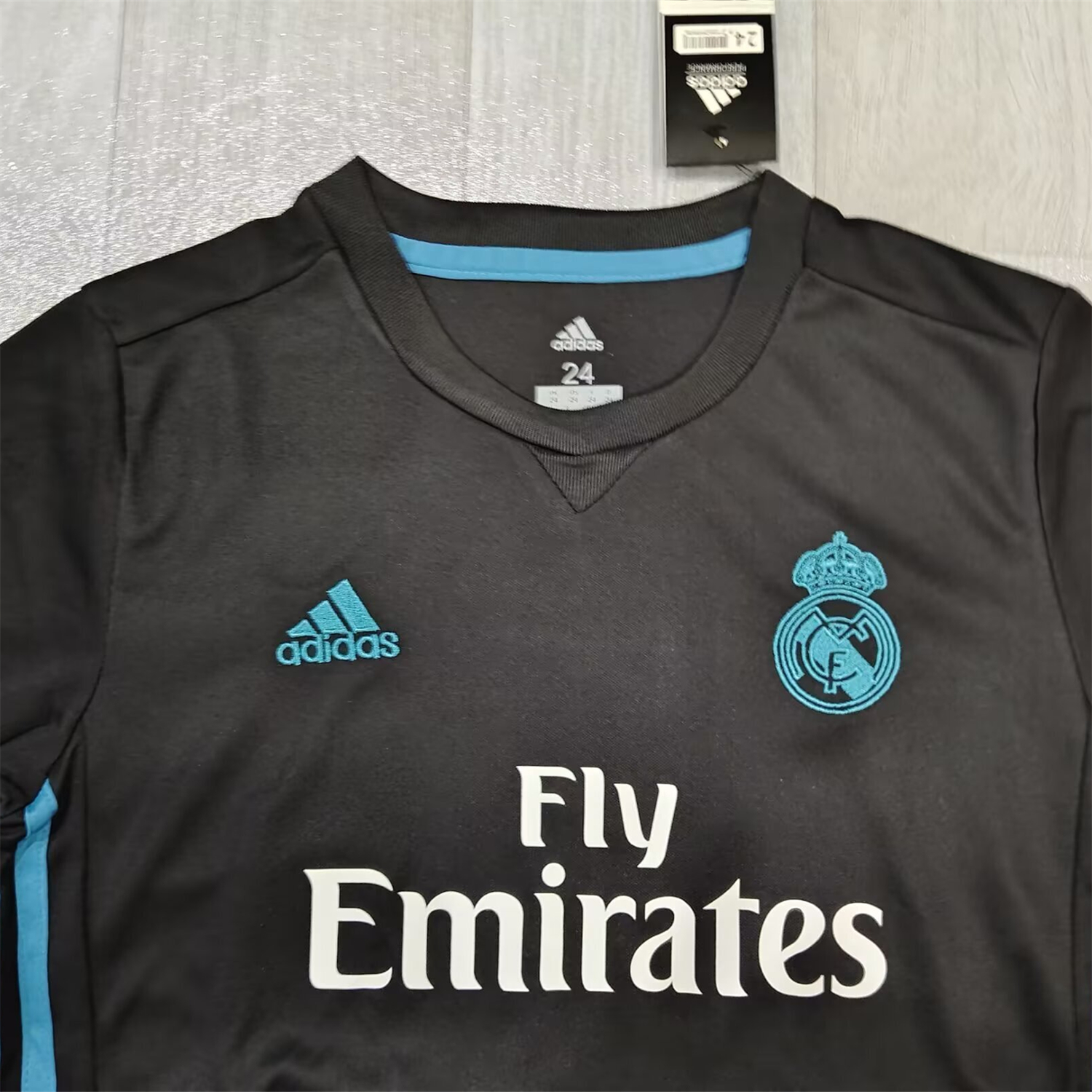 TKH-turbokithub-Retro Real Madrid 2017-18 Away Black Kids Kit