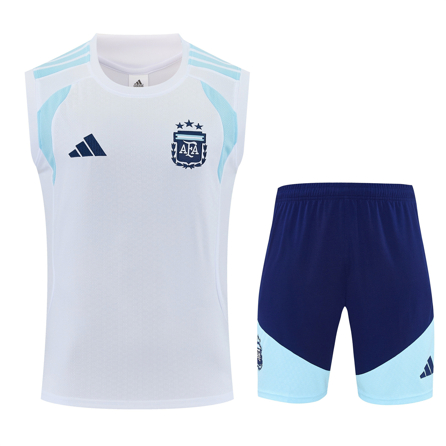 TKH-turbokithub-Argentina 2026 Vest Training Set - White Vest and Blue Shorts