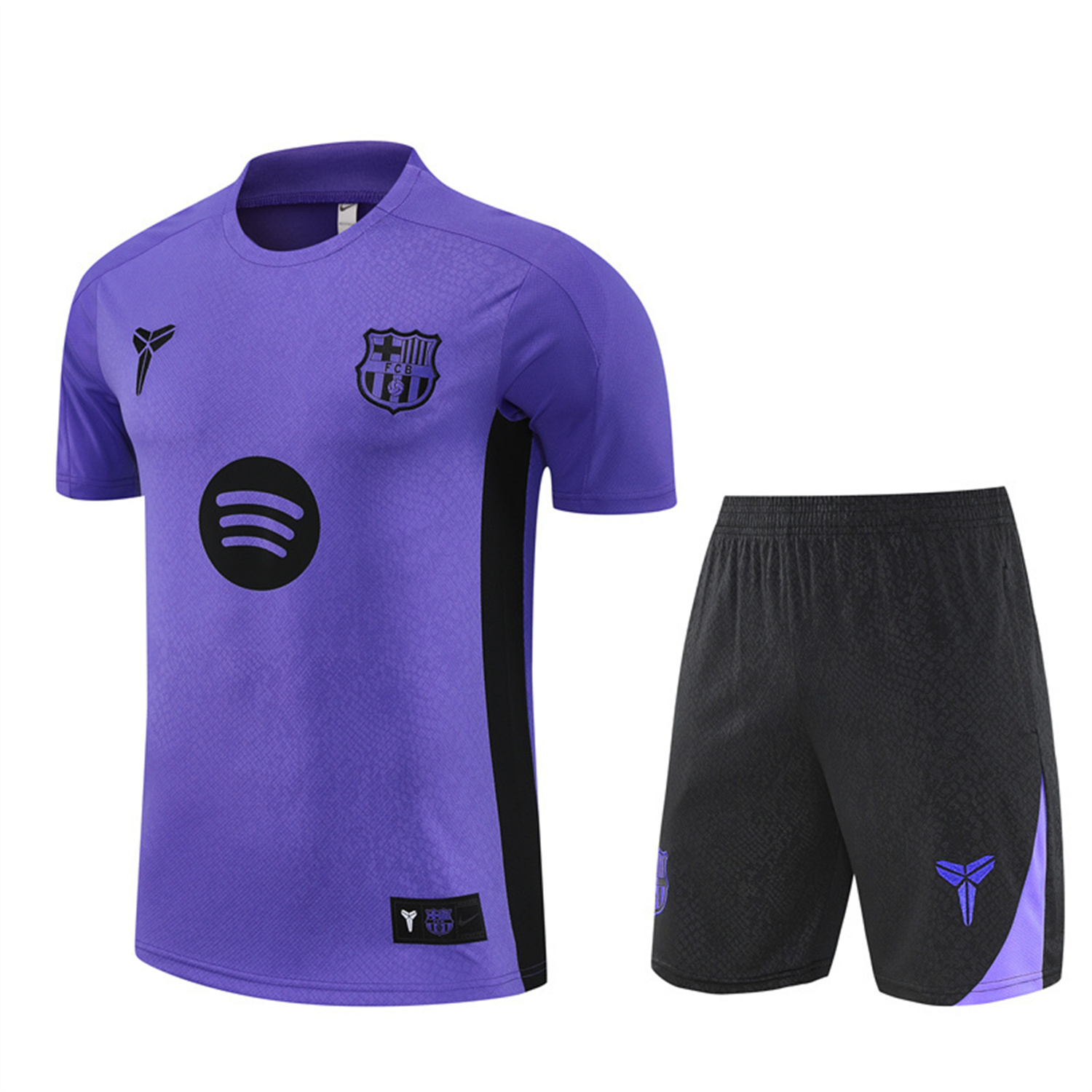 TKH-turbokithub-Barcelona 25-26 X KB Short-Sleeve Training Set - Purple Top & Black Shorts