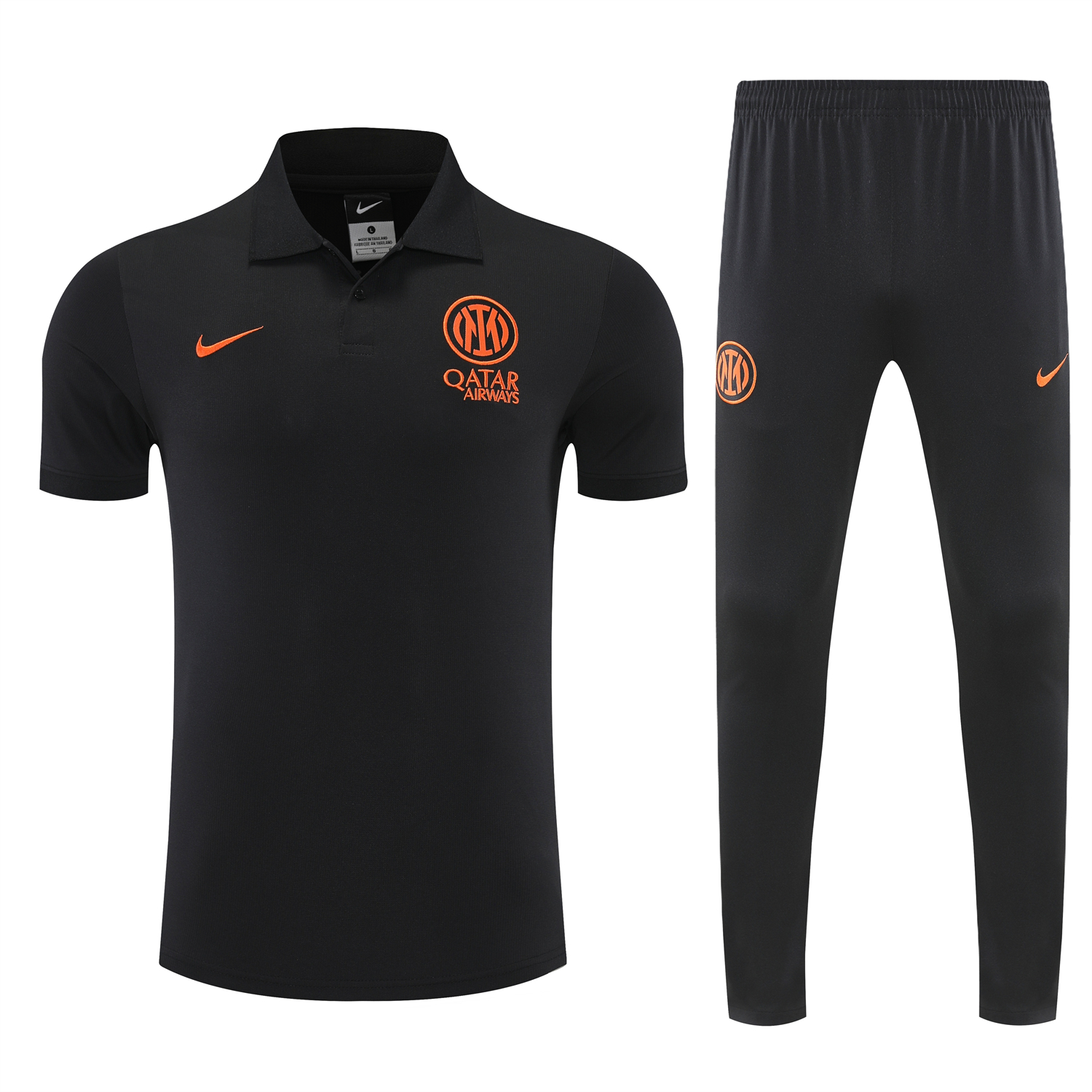 TKH-turbokithub-Inter Milan 25-26 POLO Short-Sleeve Training Set - Black Top and Black Pants