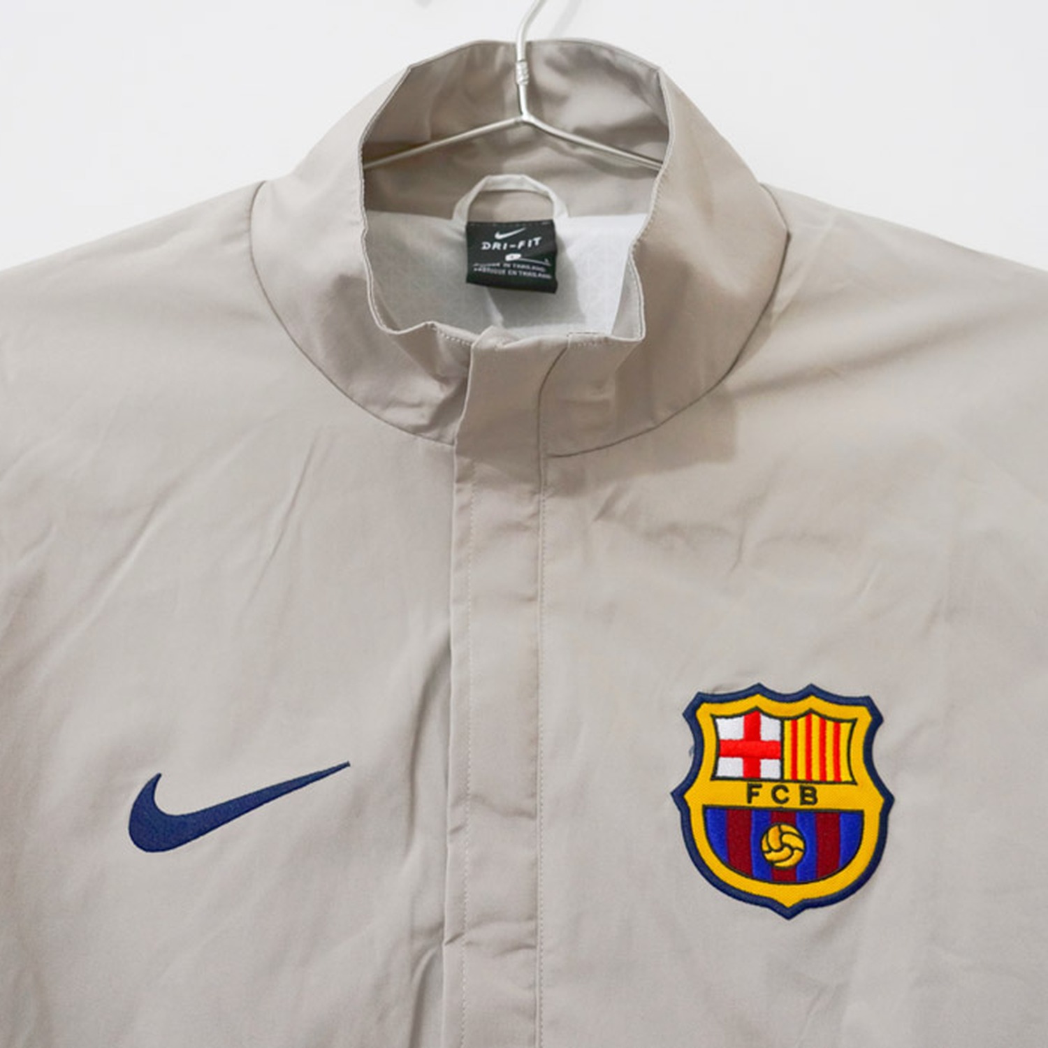 TKH-turbokithub-Retro Barcelona 2003-04 Windbreaker Jacket - Grey With Blue