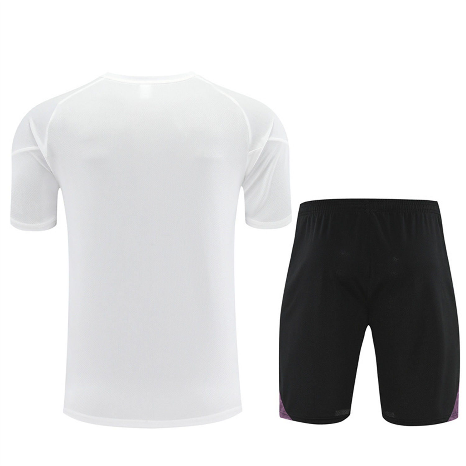 TKH-turbokithub-Manchester United 25-26 Short-Sleeve Training Set - White Purple Top & Black Shorts