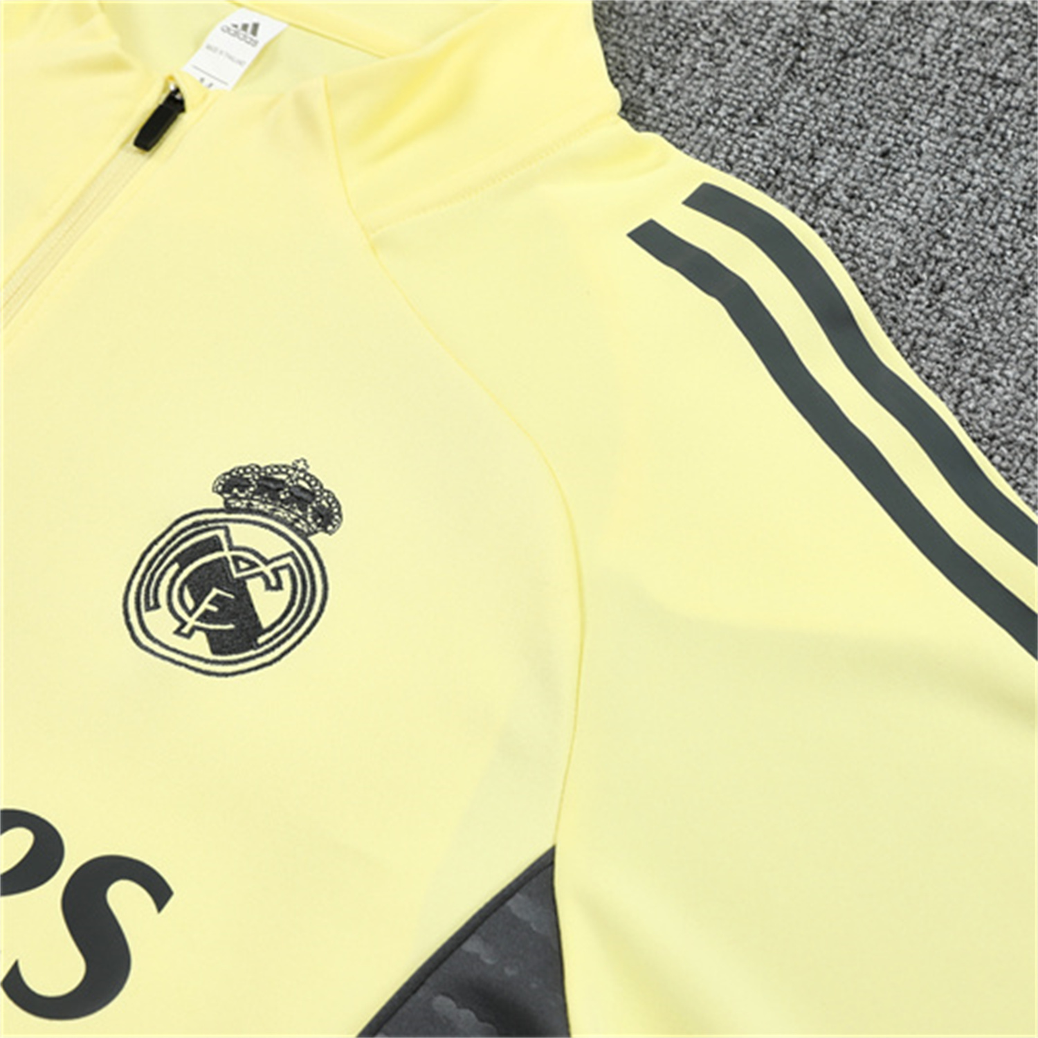 TKH-turbokithub-Real Madrid 25-26 Kid Long Sleeves Training Set - Yellow Top & Gray Pants