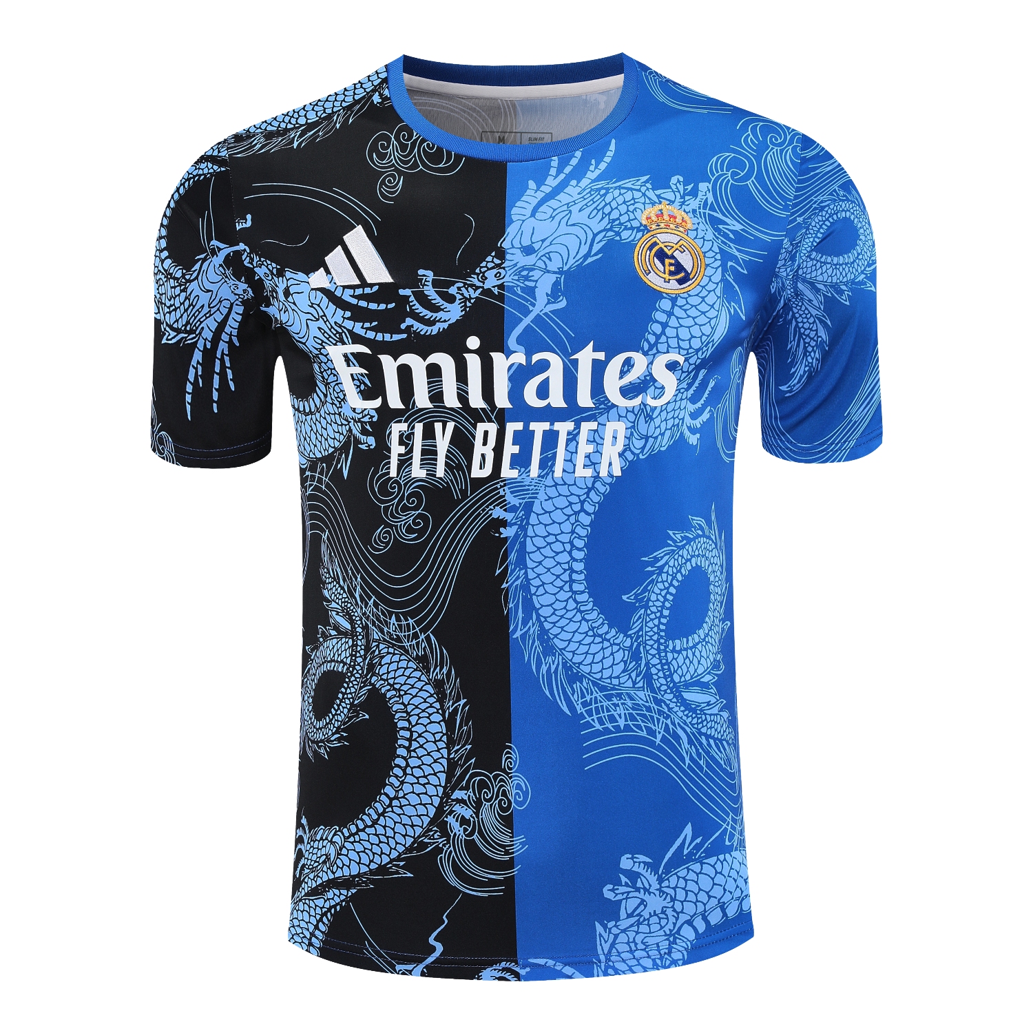 TKH-turbokithub-Real Madrid 25-26 Short-Sleeve Training Set - Blue Black Dragon Top & Black-White Shorts