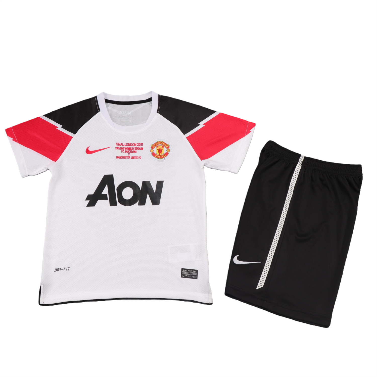 TKH-turbokithub-Retro Manchester United 2010-11 Away Kids Kit - Champions League Version