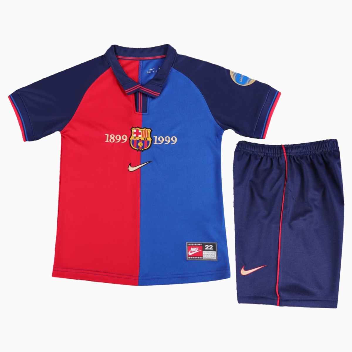 TKH-turbokithub-Retro Barcelona 99-00 Home 100th anniversary Kids Kit