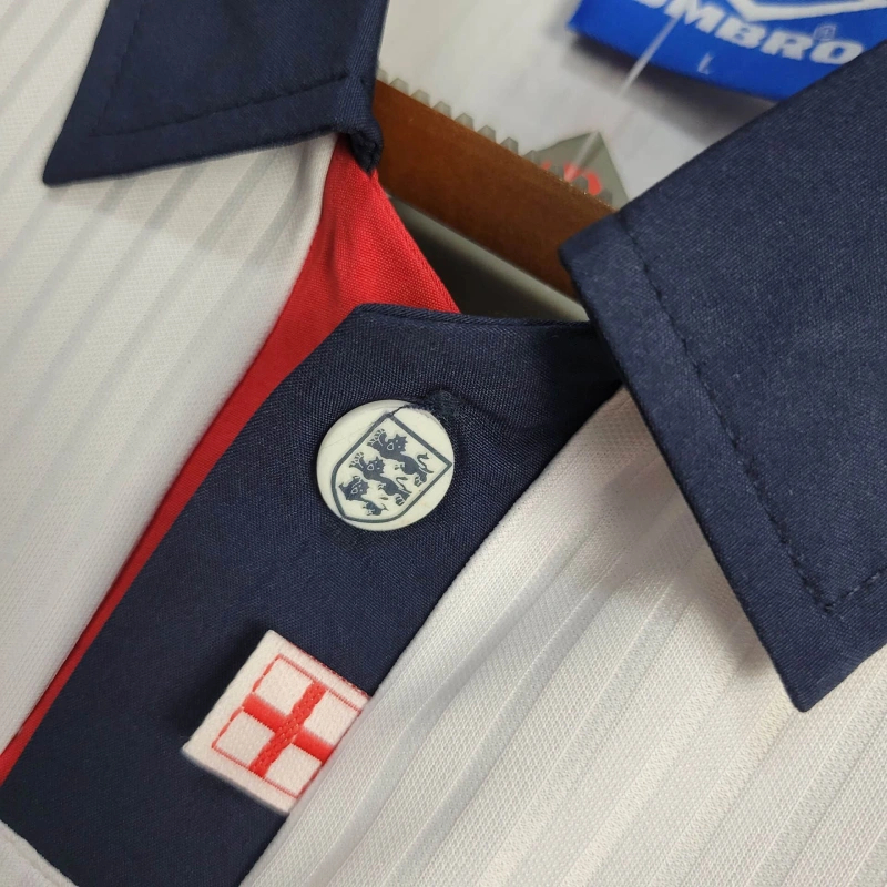 TKH-turbokithub-Retro England 1998 Home Stadium Long Sleeve Jersey