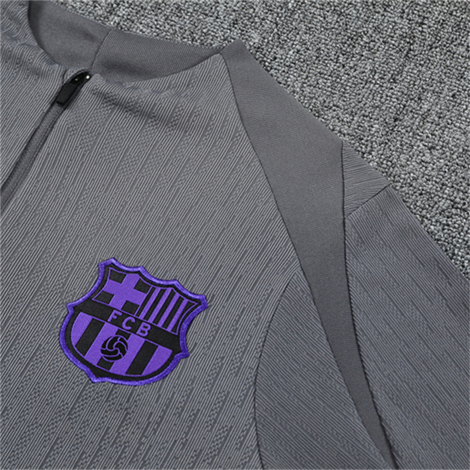 TKH-turbokithub-Barcelona 25-26 Kids Long Sleeve Training Set - Grey Top & Black Pants