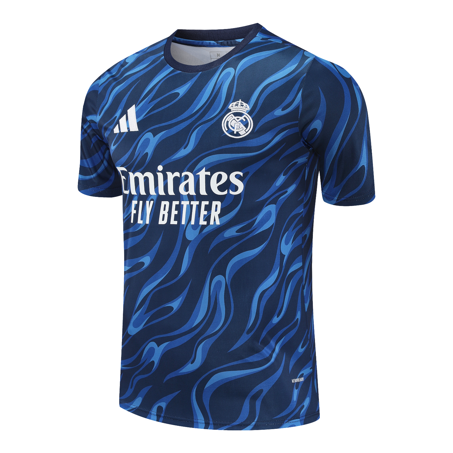 TKH-turbokithub-Real Madrid 25-26 Short-Sleeve Training Set - Blue Water Pattern Top & Deep Blue Shorts