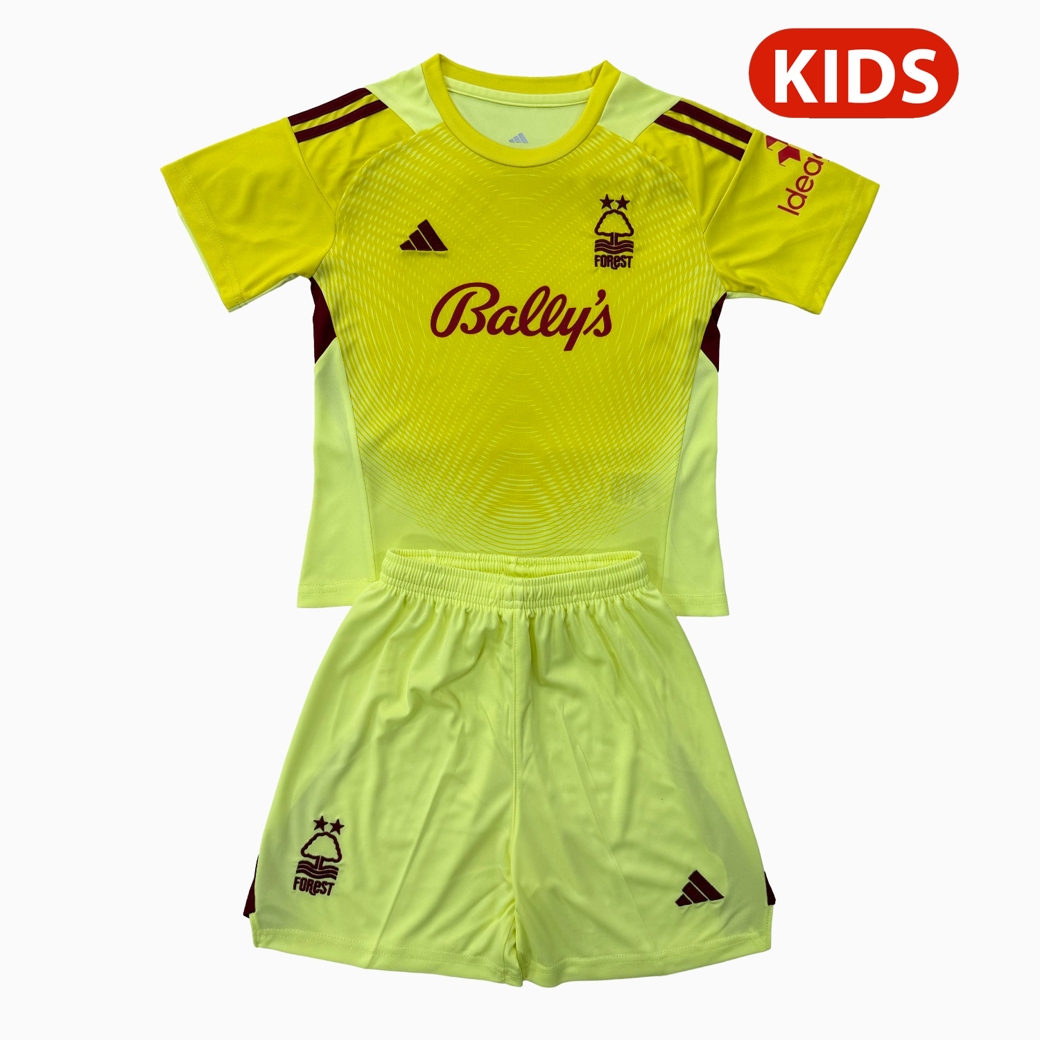 TKH-turbokithub-Nottingham Forest 25-26 Yellow Goalkeeper Kids Kit
