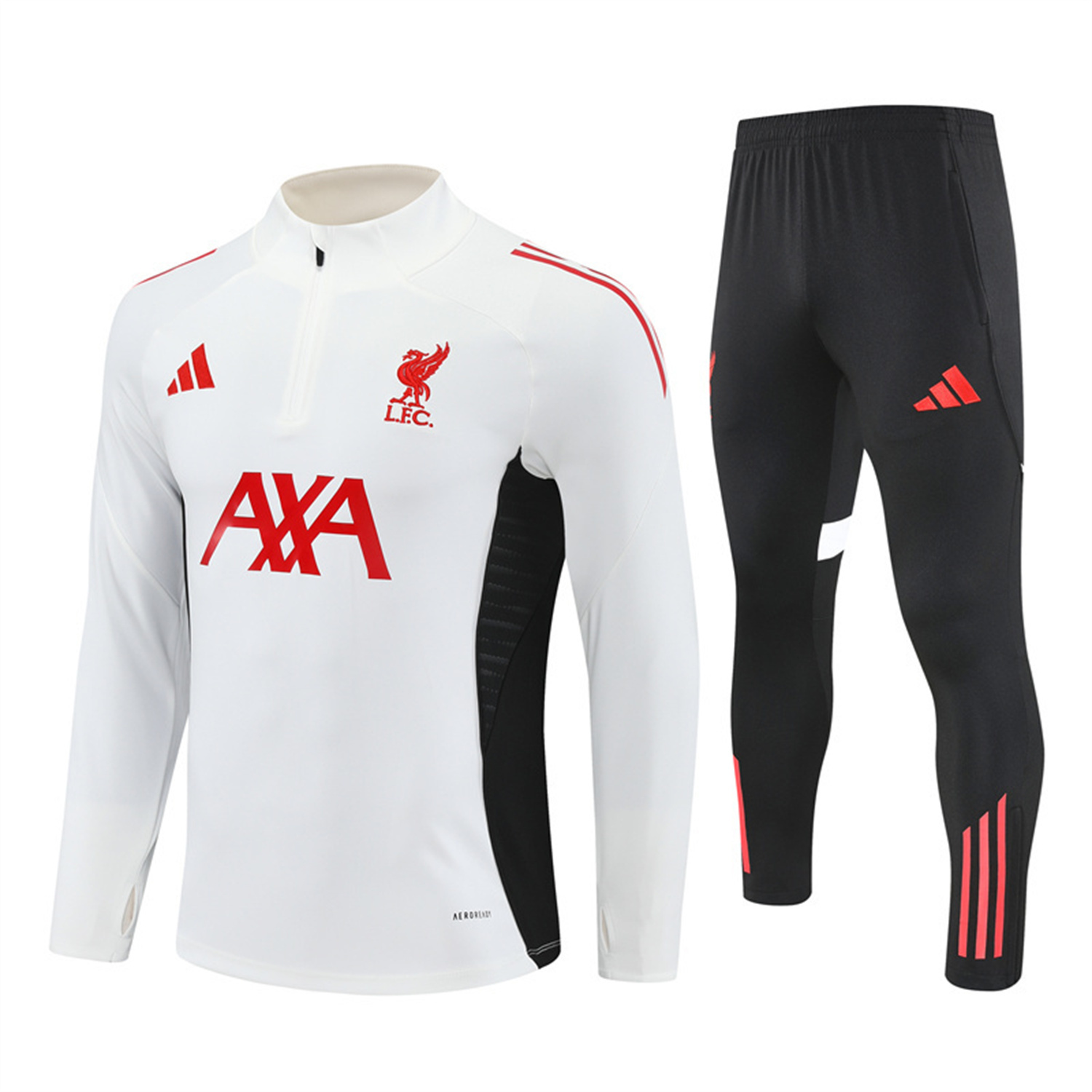 TKH-turbokithub-Liver.pool 25-26 Kids Long Sleeve Training Set - White Top & Black Pants
