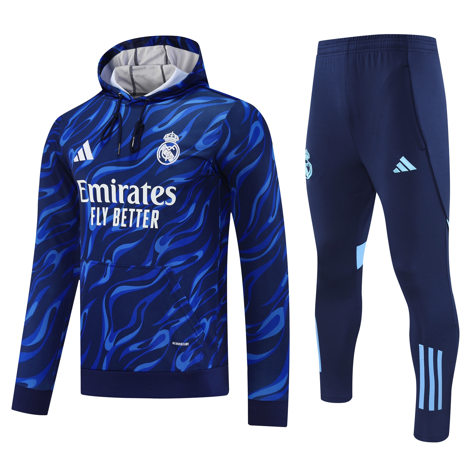 TKH-turbokithub-Real Madrid 25-26 Training Hoodie Set - Blue Hoodie and Deep Blue Pants