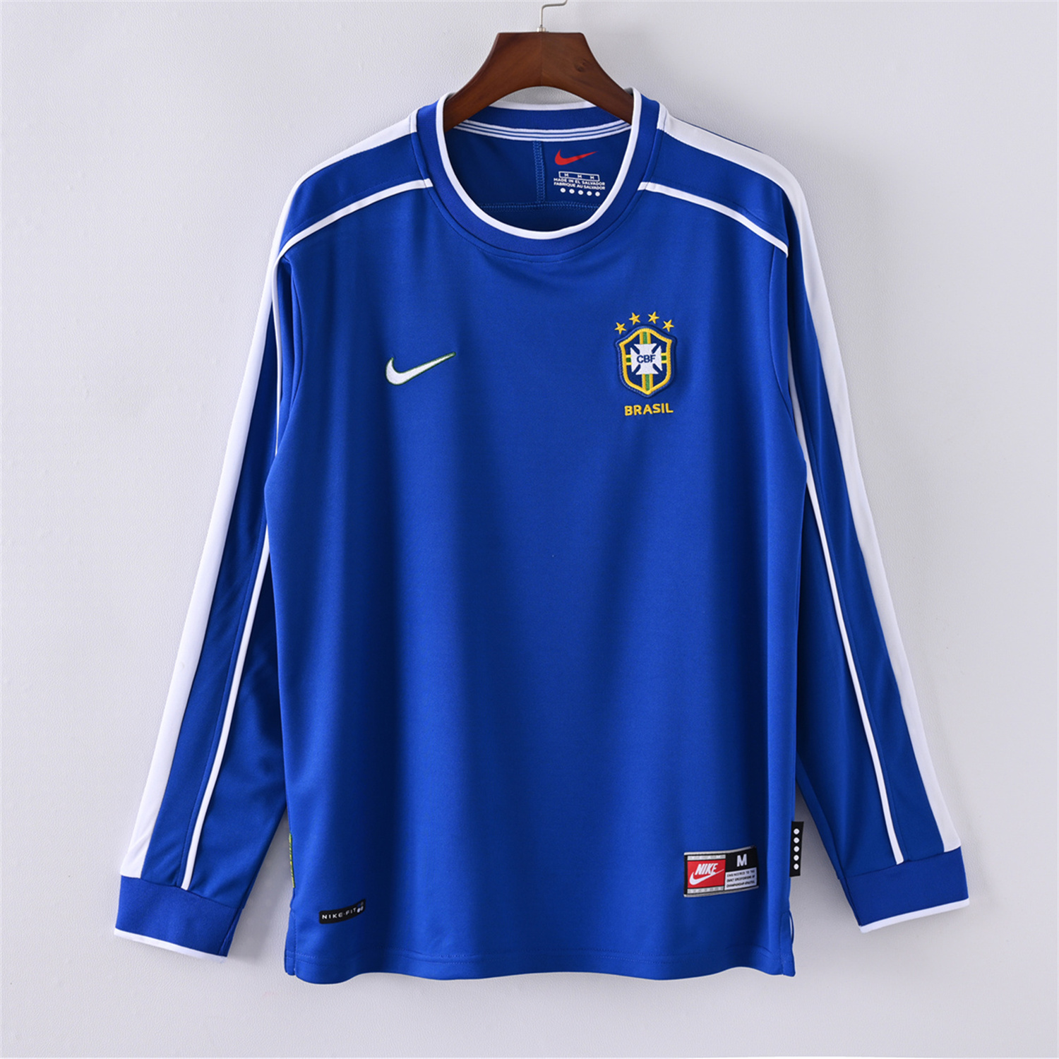 TKH-turbokithub-Retro Brazil 1998 Away Long Sleeves Jersey