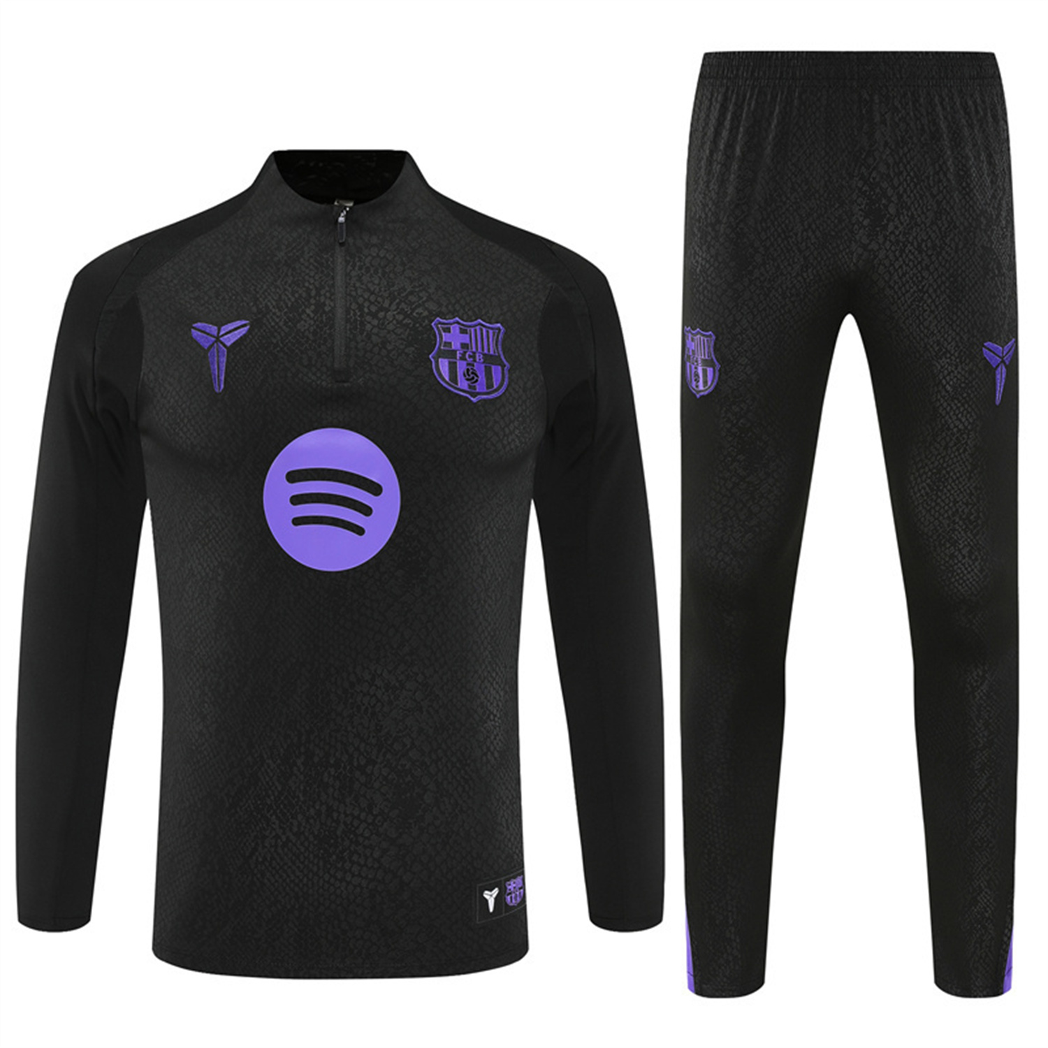 TKH-turbokithub-Barcelona 25-26 X KB Long Sleeve Training Set - Black Top & Black Pants