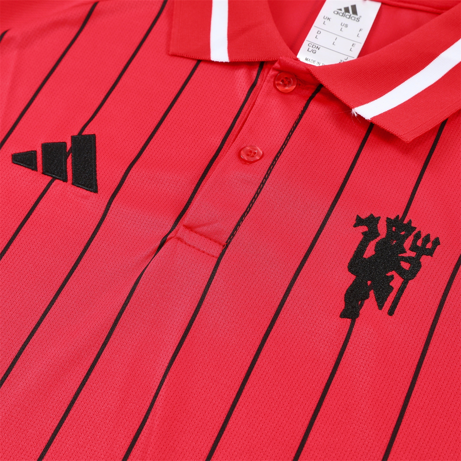 TKH-turbokithub-Manchester United 25-26 POLO Short-Sleeve Training Set - Red Top and Black Pants