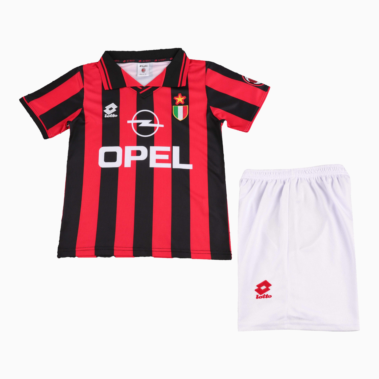 TKH-turbokithub-Retro AC Milan 1996-97 Home Kids Kit