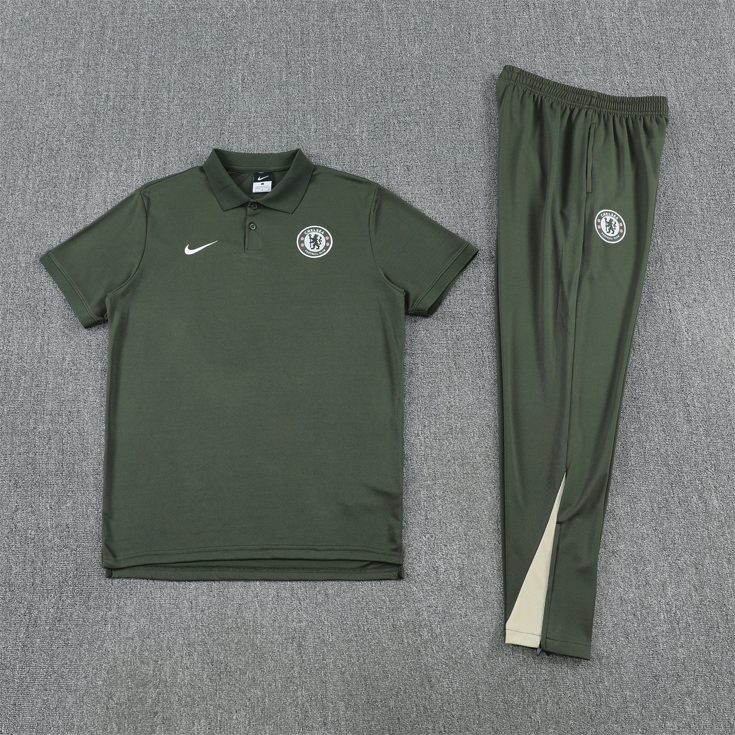 TKH-turbokithub-C.H.E.L.S.E.A 25-26 POLO Short-Sleeve Training Set - Dark Green Top and Pants