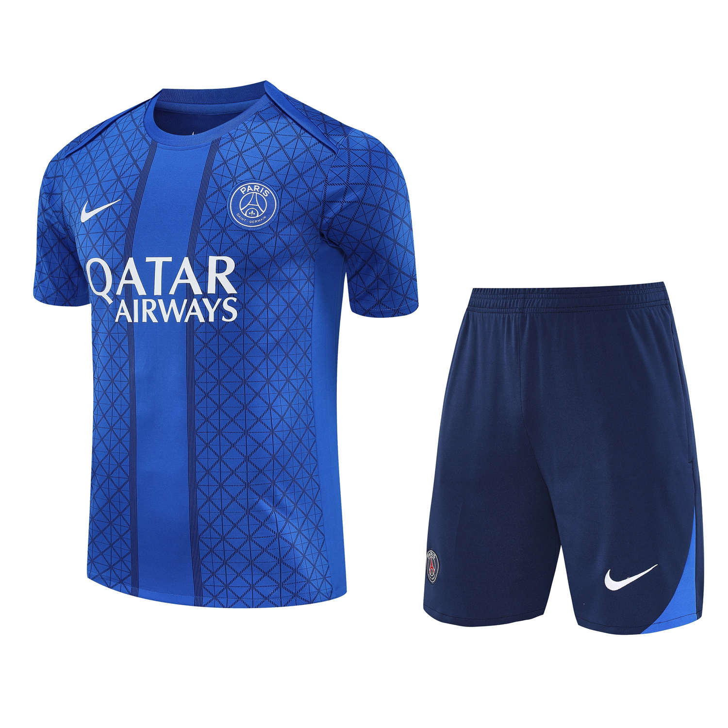 TKH-turbokithub-Paris Saint-Germain PSG 25-26 Short-Sleeve Training Set - Blue Top & Deep Blue Shorts