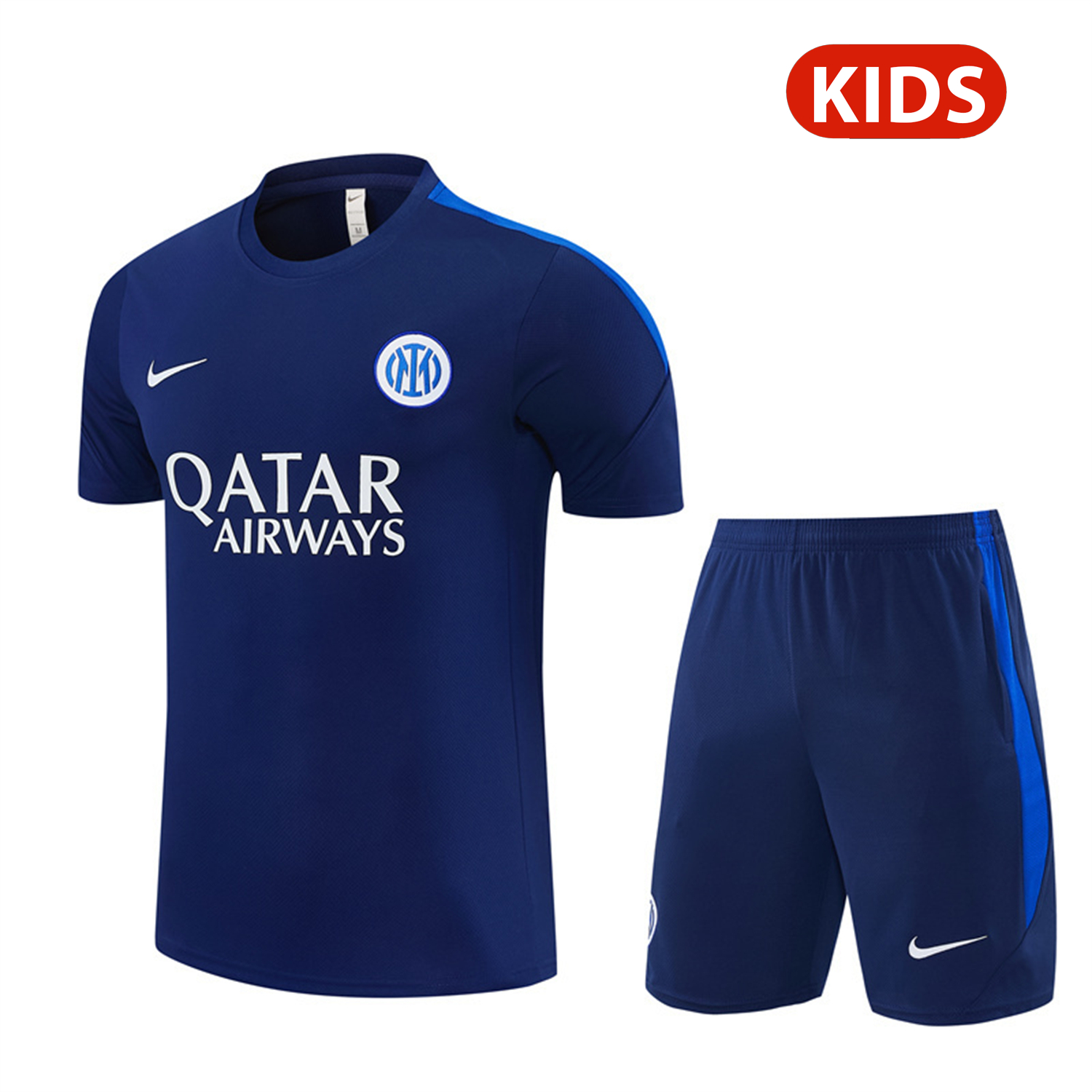 TKH-turbokithub-Inter Milan 26-27 Short-Sleeve Kids Training Set - Deep Blue Top & Shorts