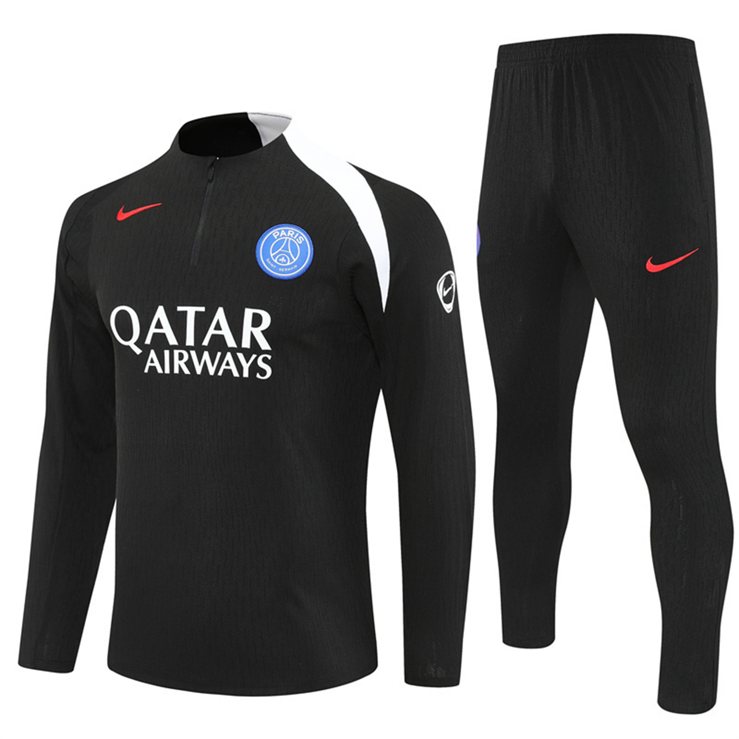TKH-turbokithub-Paris Saint-Germain PSG 25-26 Long Sleeve Training Set - Player Version - Black Top and Black Pants