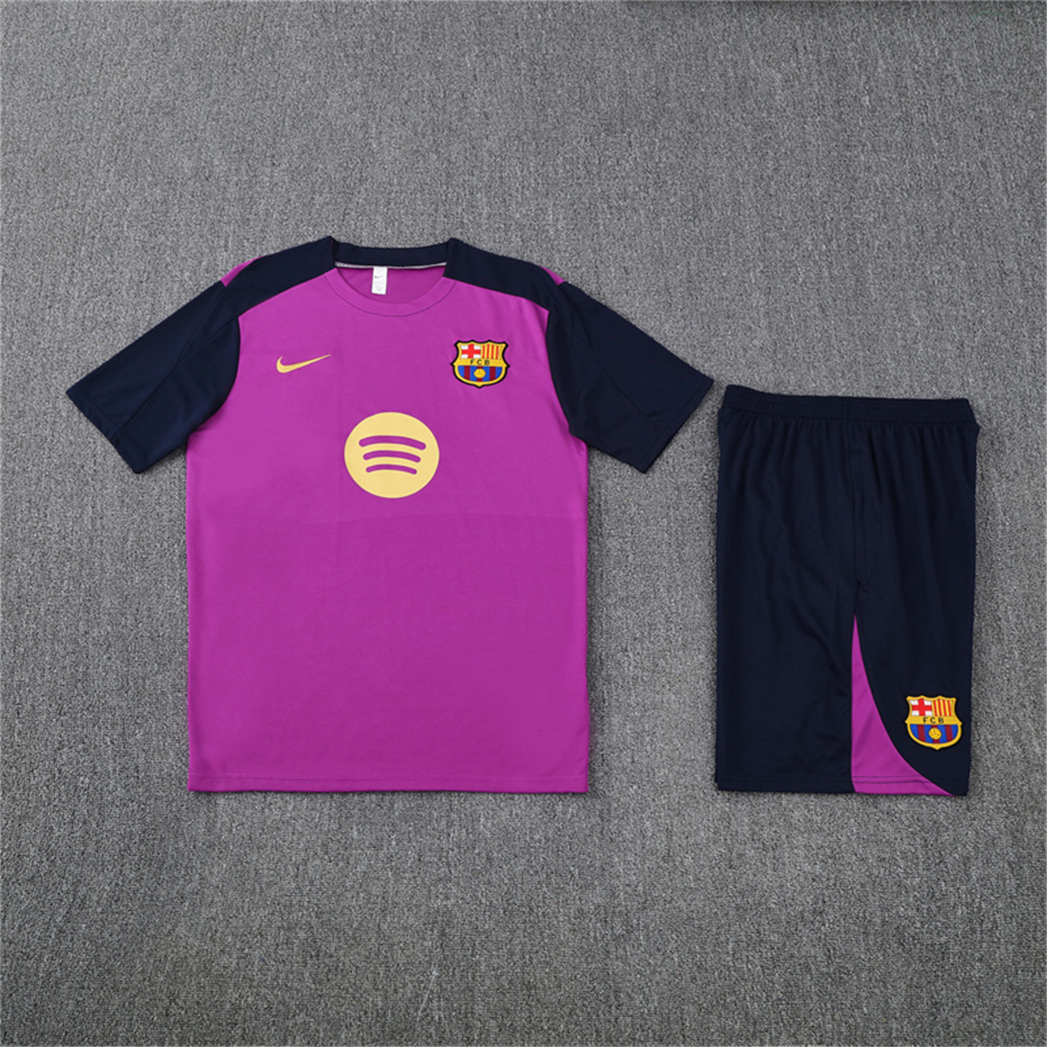 TKH-turbokithub-Barcelona 25-26 Short-Sleeve Training Set - Purple Top & Deep Blue Shorts