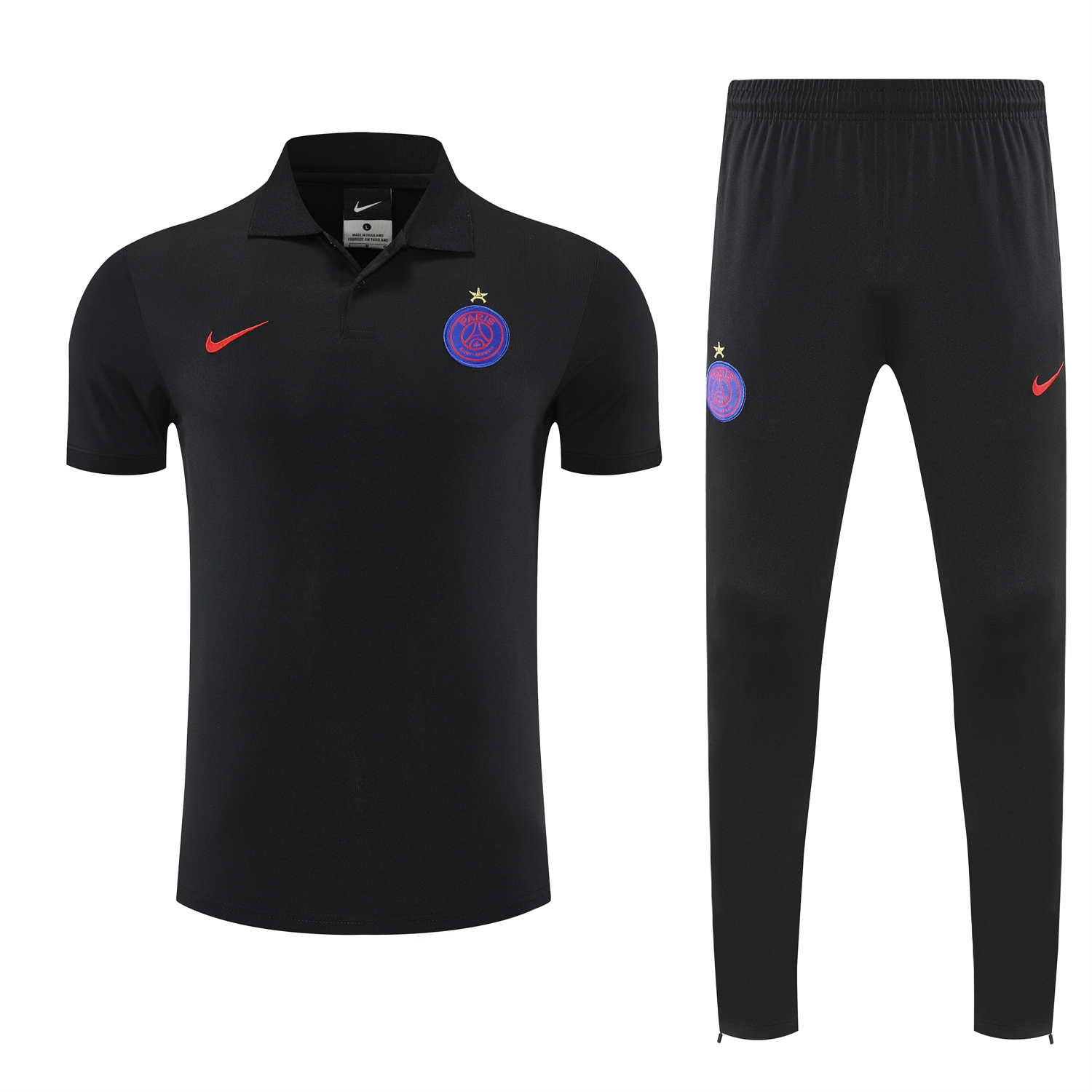 TKH-turbokithub-Paris Saint-Germain PSG 25-26 POLO Short-Sleeve Training Set - Black Top and Pants