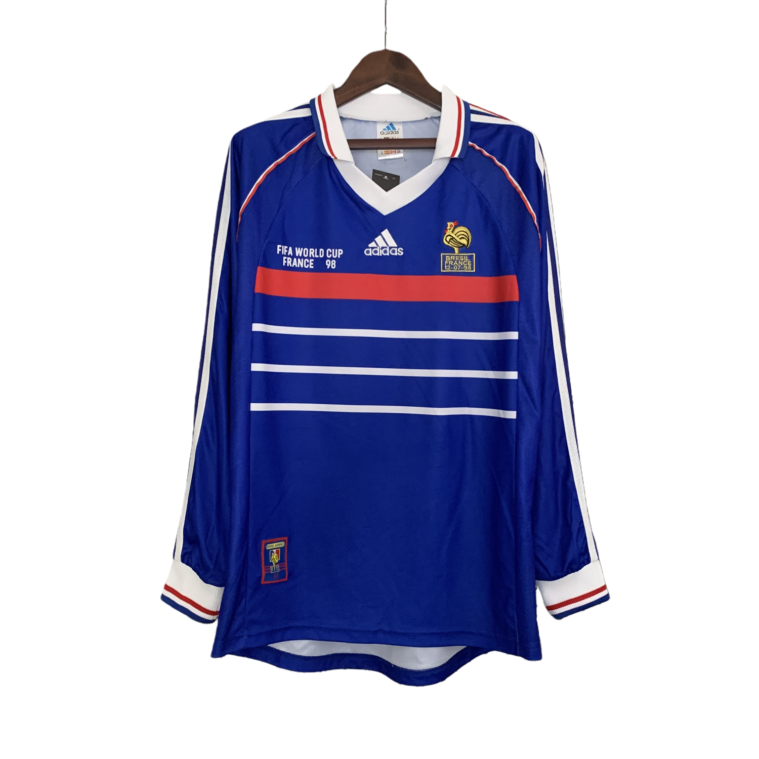 TKH-turbokithub-Retro France 1998 Home Stadium Long Sleeve Jersey