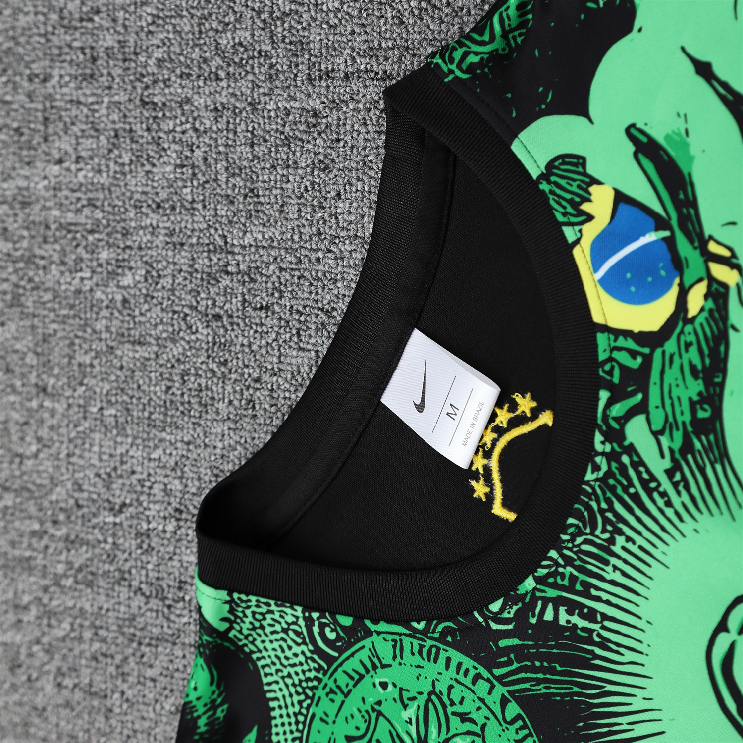TKH-turbokithub-Brazil 25-26 Green Jesus Statue Vest Training Set - Green Vest & Black Shorts