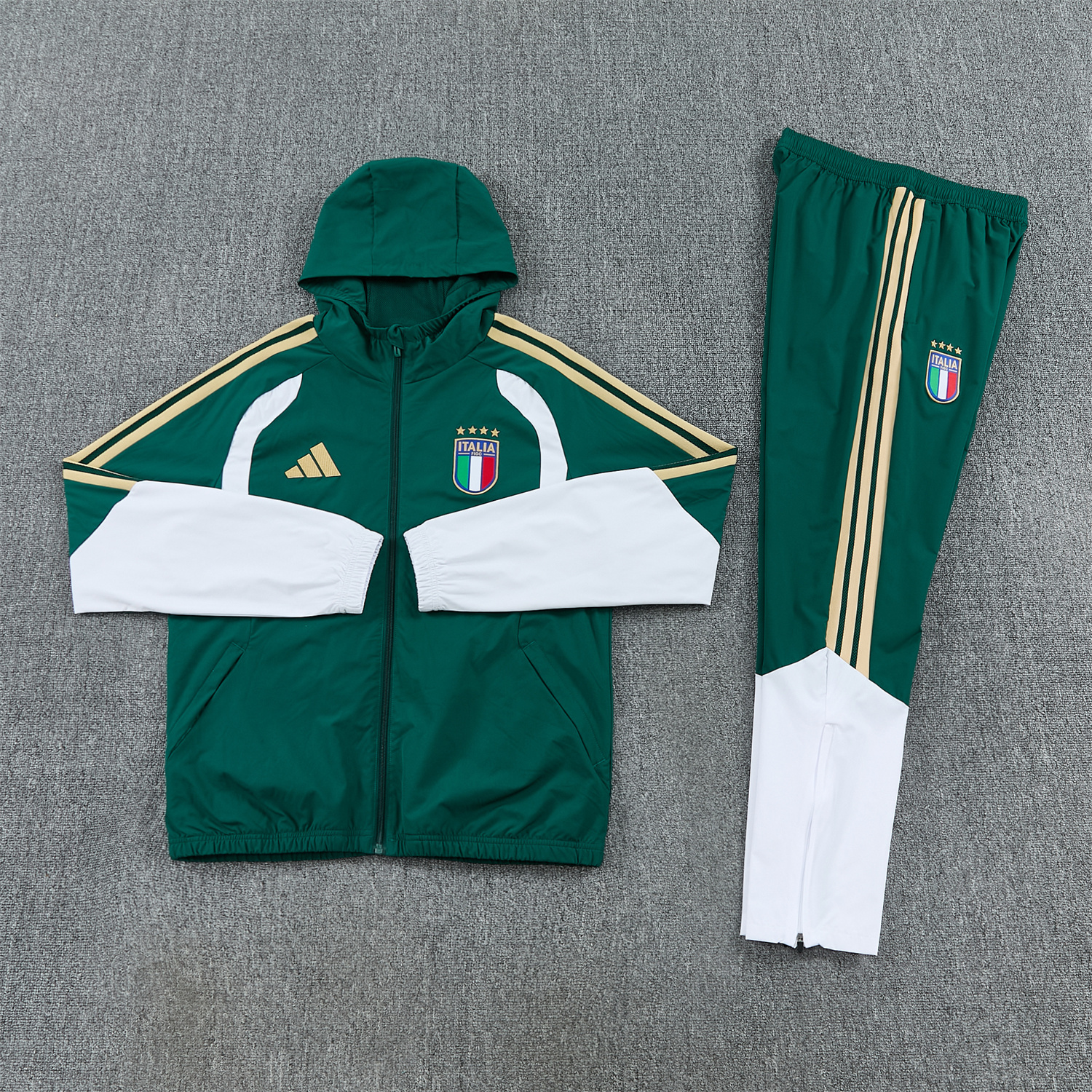 TKH-turbokithub-Italy 2026 Hooded Windbreaker Training Set - Green Top & Pants