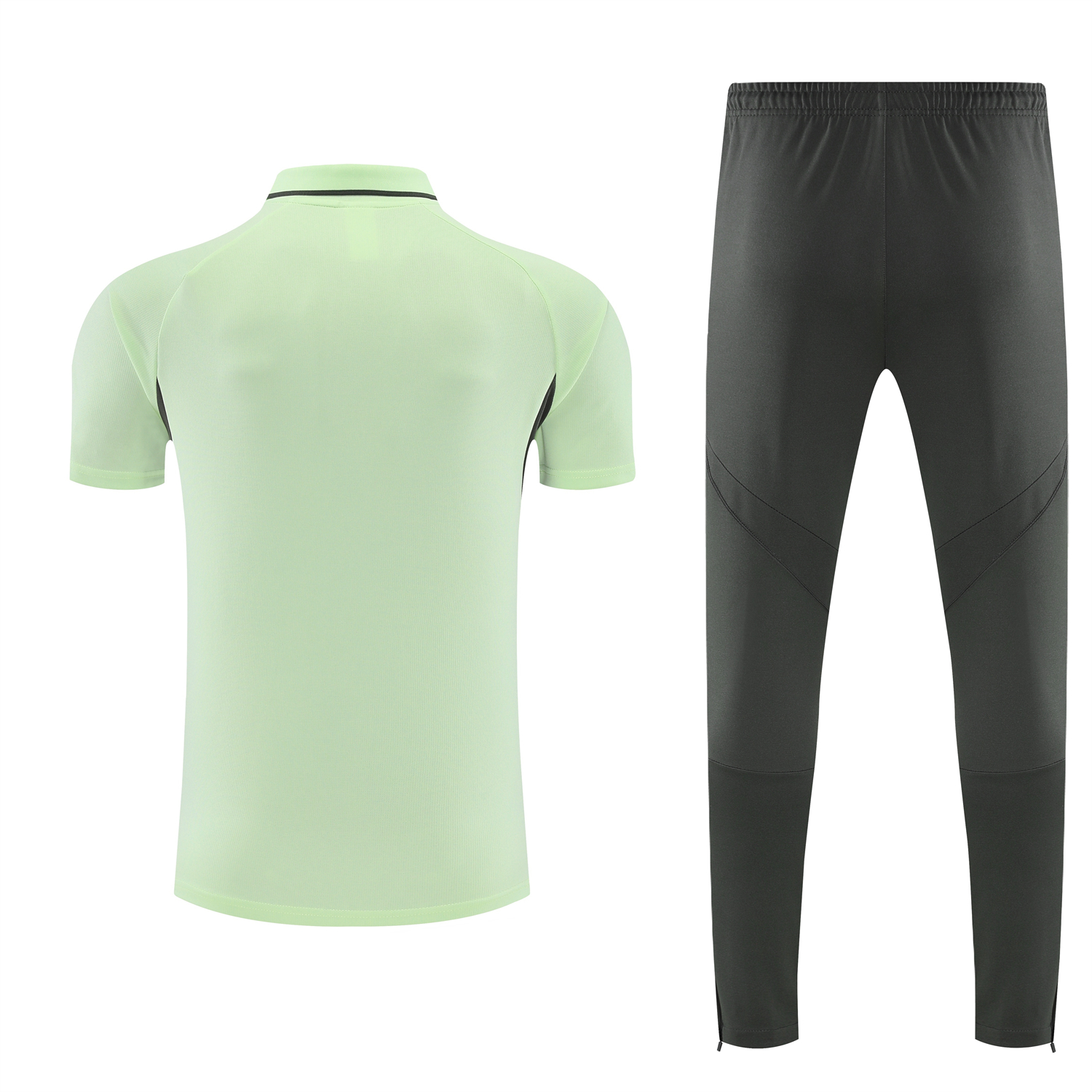 TKH-turbokithub-Real Madrid 25-26 POLO Short-Sleeve Training Set - Light Green Top and Dark Grey Pants