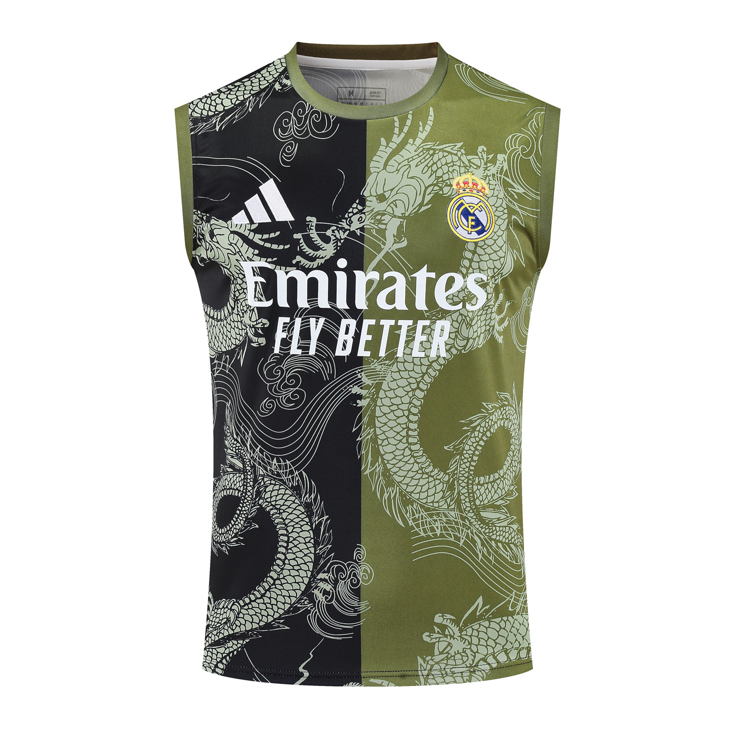 TKH-turbokithub-Real Madrid 25-26 Vest Training Set - Green-Black Dragon Vest & Black-White Shorts