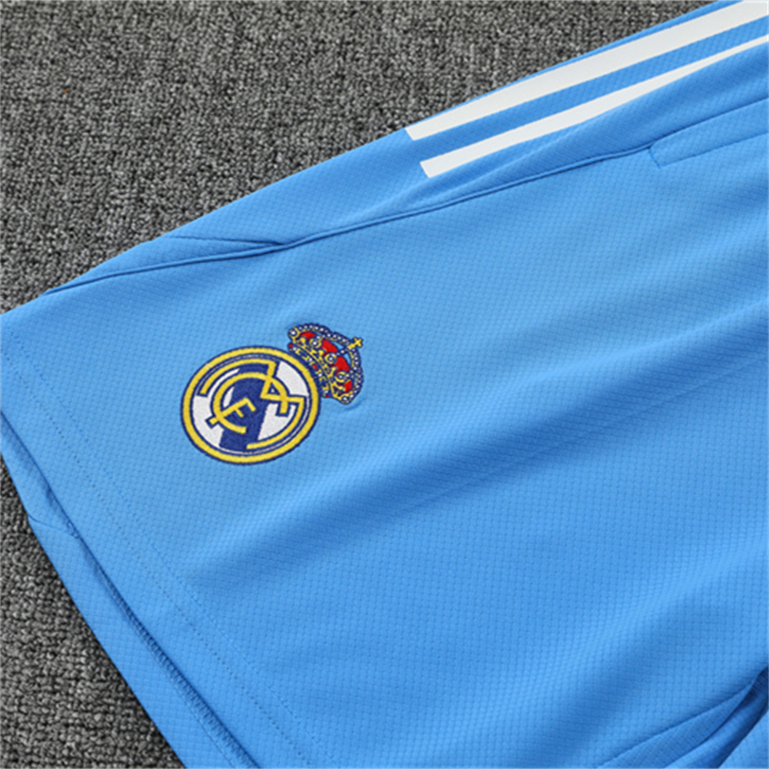 TKH-turbokithub-Real Madrid 25-26 Short-Sleeve Training Set - White Top and Sky Blue Shorts