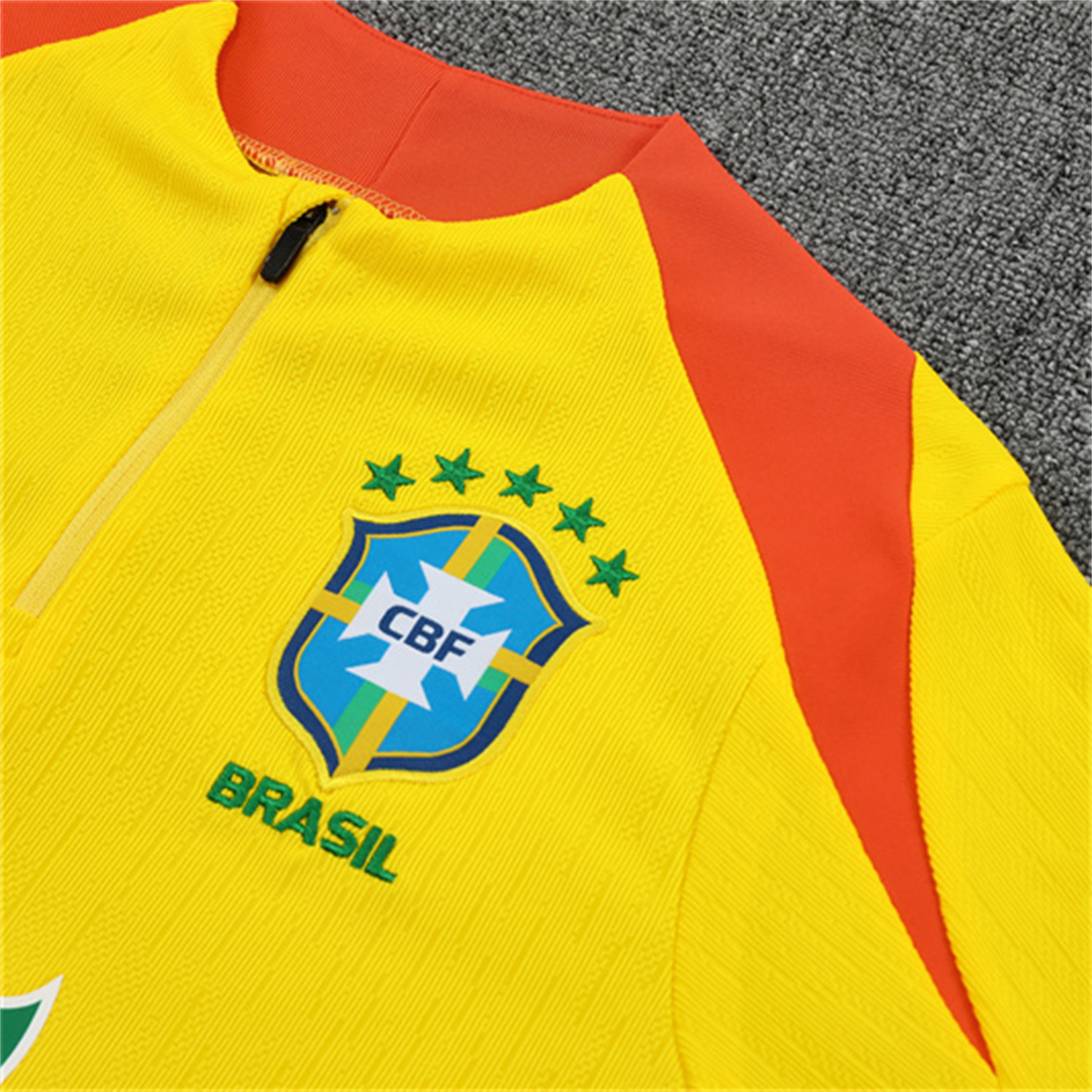 TKH-turbokithub-Brazil 25-26 Long Sleeve Training Set - Player Version - Yellow Top and Black Pants