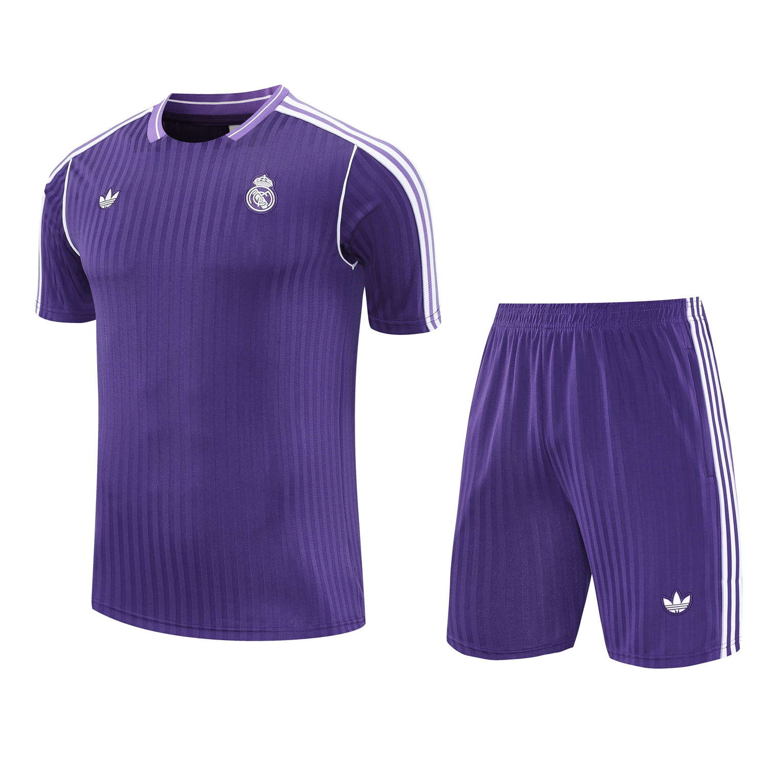 TKH-turbokithub-Real Madrid 25-26 Short-Sleeve Training Set - Pure Purple Top & Purple Shorts