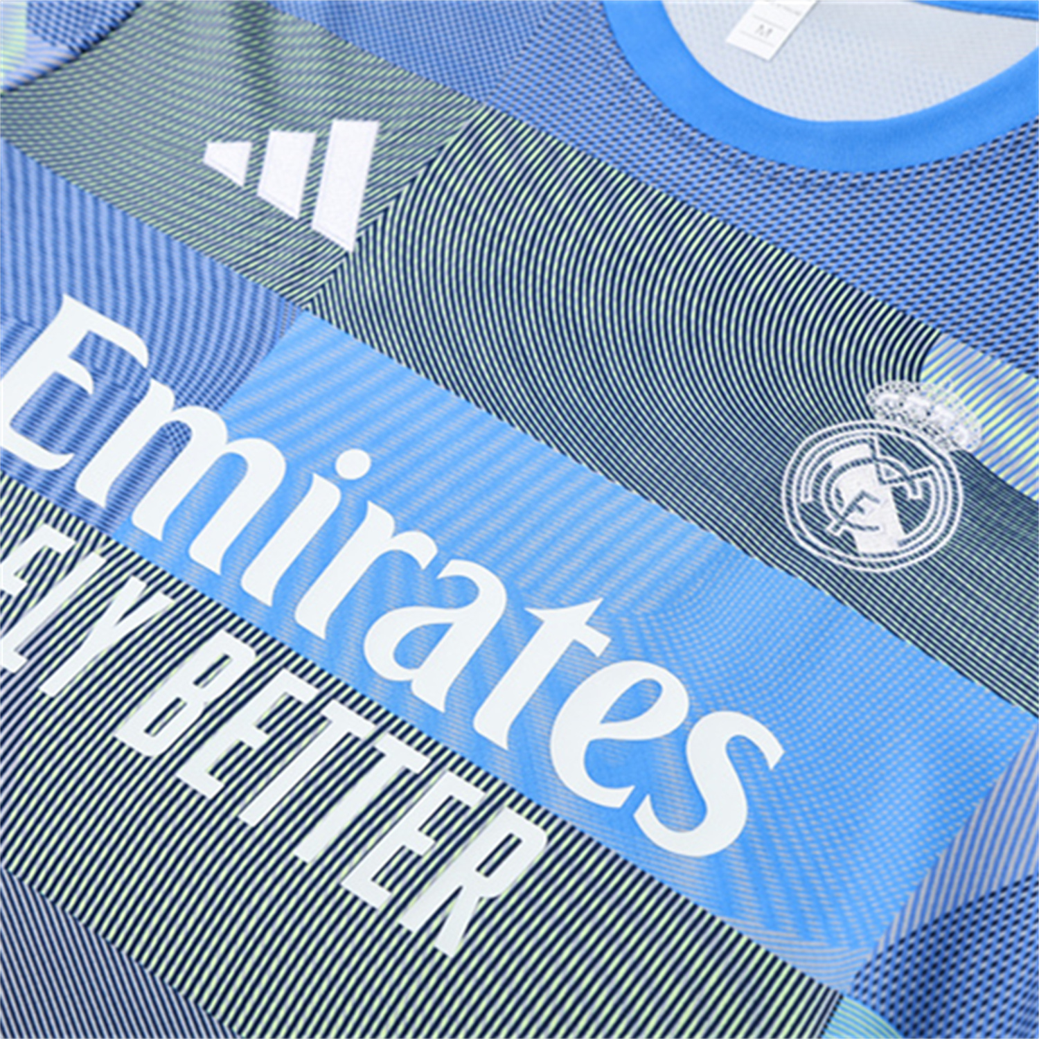 TKH-turbokithub-Real Madrid 25-26 Pre-Match Short-Sleeve Training Set - Blue-Gray Camouflage Top and Blue Shorts