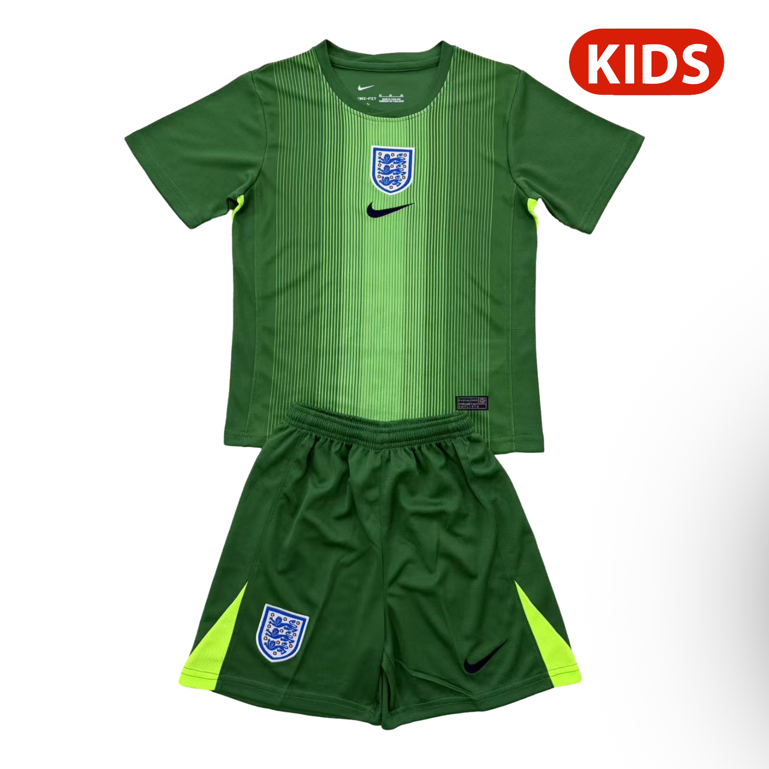 TKH-turbokithub-England 25-26 Green Goalkeeper Kids Kit