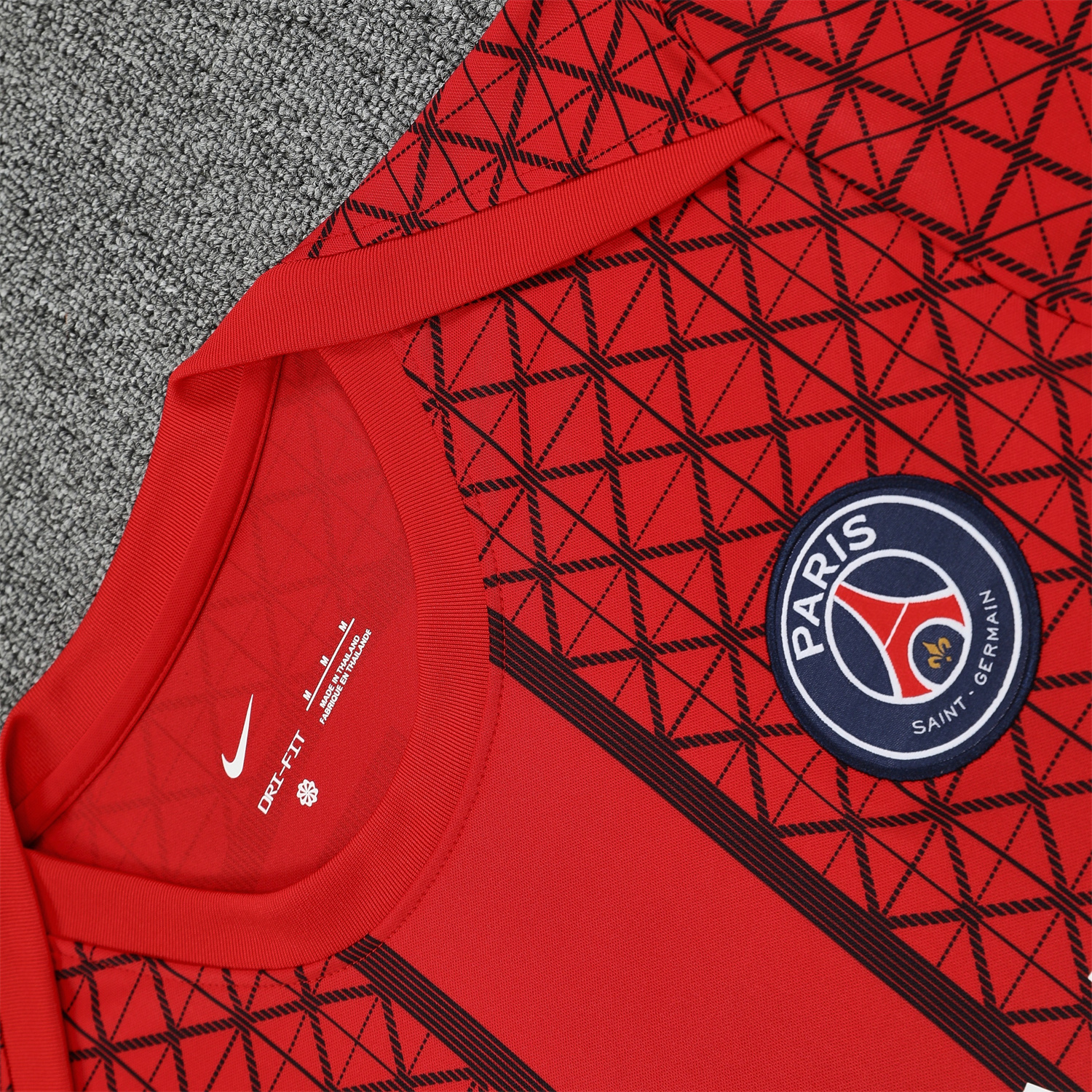 TKH-turbokithub-Paris Saint-Germain PSG 25-26 Short-Sleeve Training Set - Red Top & Deep Blue Shorts
