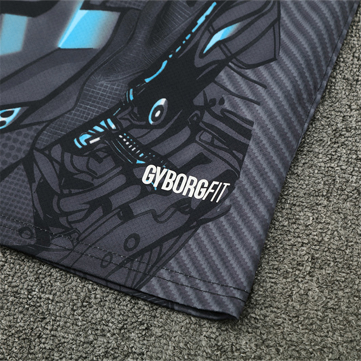 TKH-turbokithub-Napoli 25-26 Short-Sleeve Training Set - Gray Mecha Top & Black Shorts