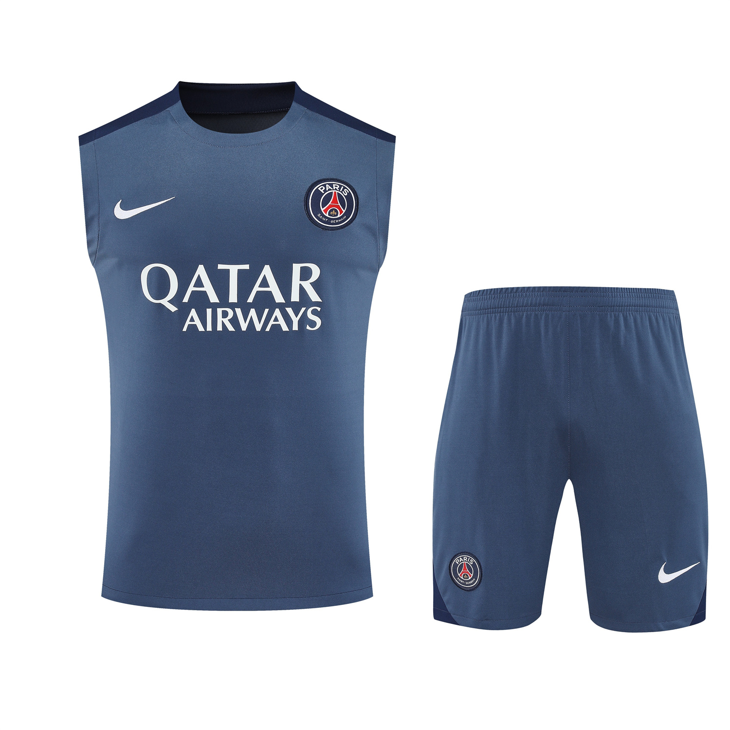 TKH-turbokithub-Paris Saint-Germain PSG 25-26 Vest Training Set - Deep Blue Vest & Deep Blue Shorts