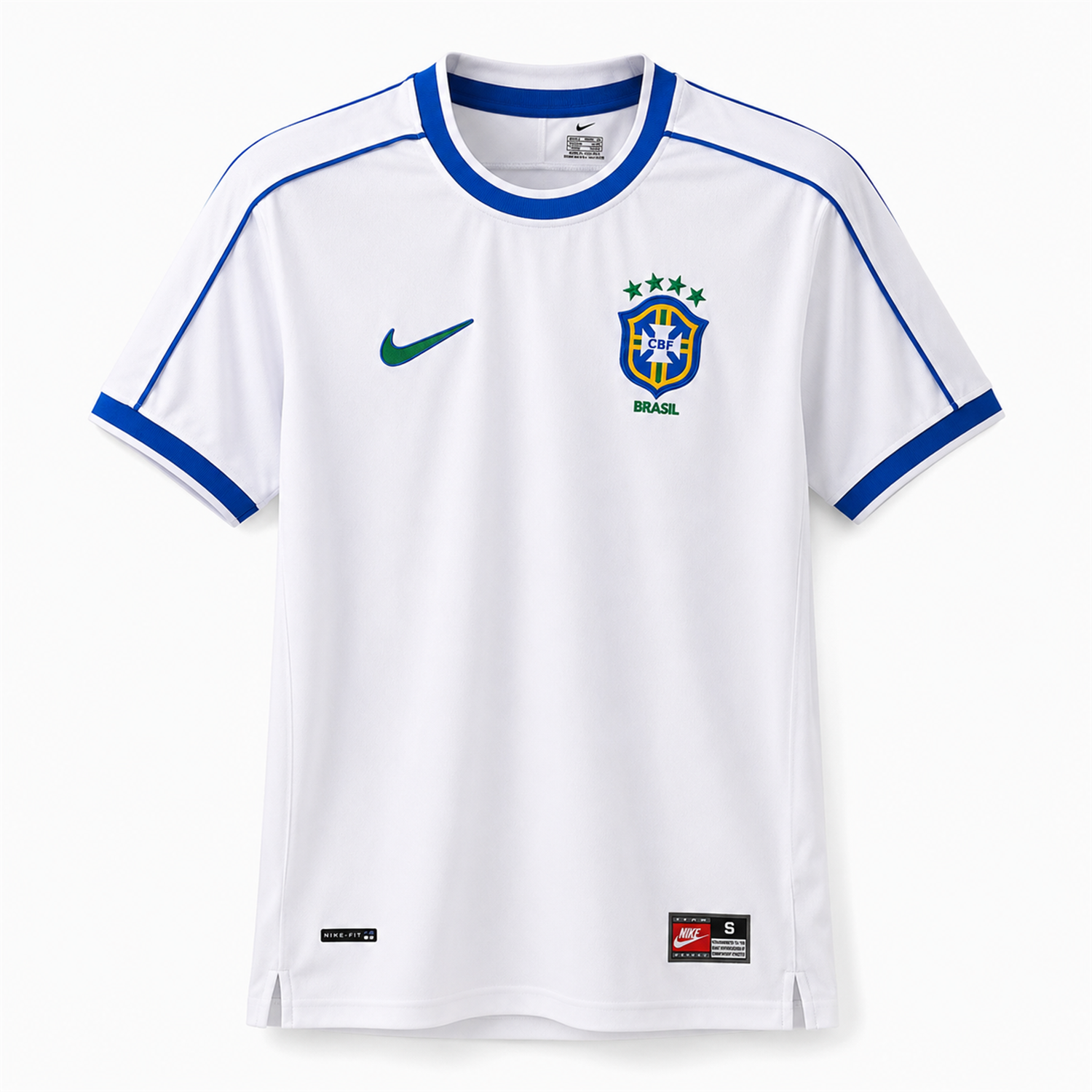 TKH-turbokithub-Retro Brazil 1998 Goalkeeper White Jersey